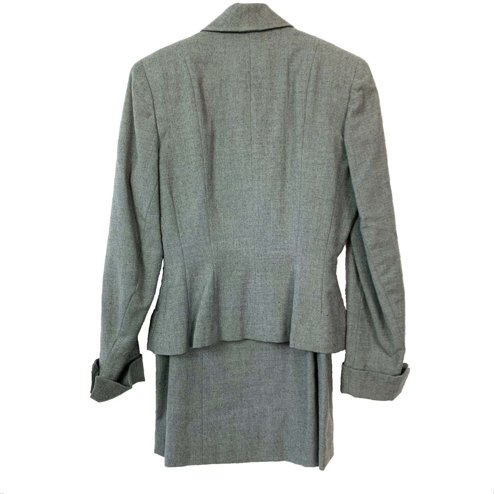 Vintage VINTAGE Unbranded HXG Wool Blazer Skirt Suit Womens 4 XS 2 Piece Gray Wool Set Includes Jacket Skirt Winter Fall 100% Wool Dry Clean Only Mens? No. Size 27" / US 4 / IT 40 - 7 Thumbnail