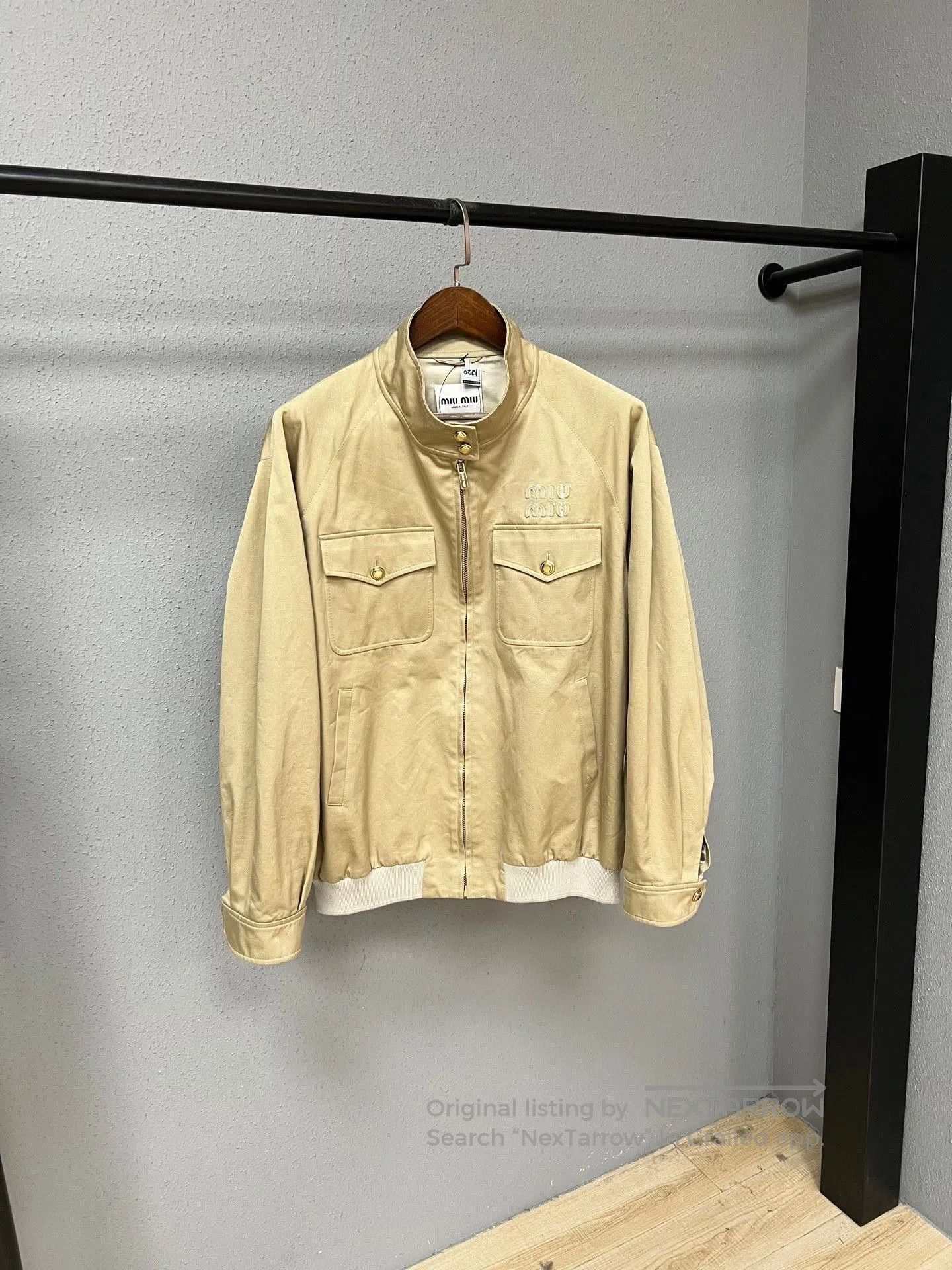 Miu Miu Khaki Coach Jacket Size 40.