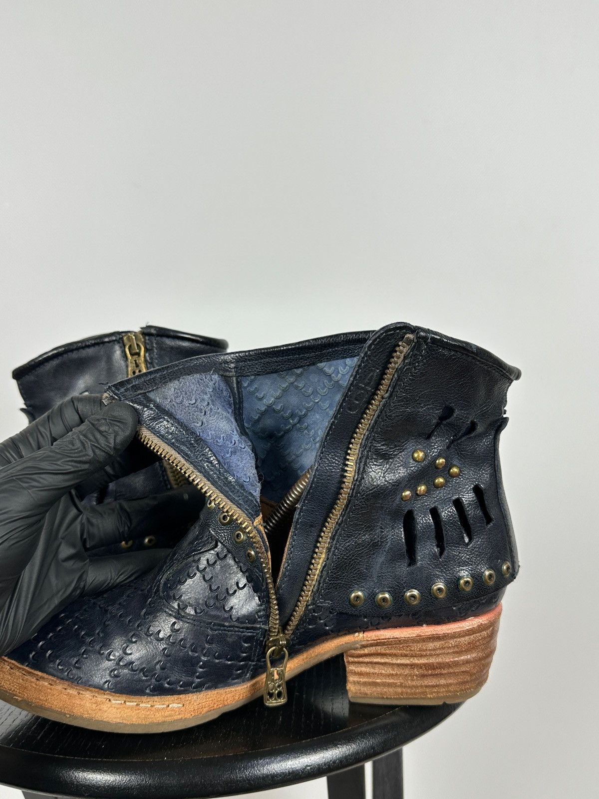 A.S.98 A.S.98. Airstep Leather Ankle Biker Studded Boots Size US 8 / IT 38 - 21 Thumbnail