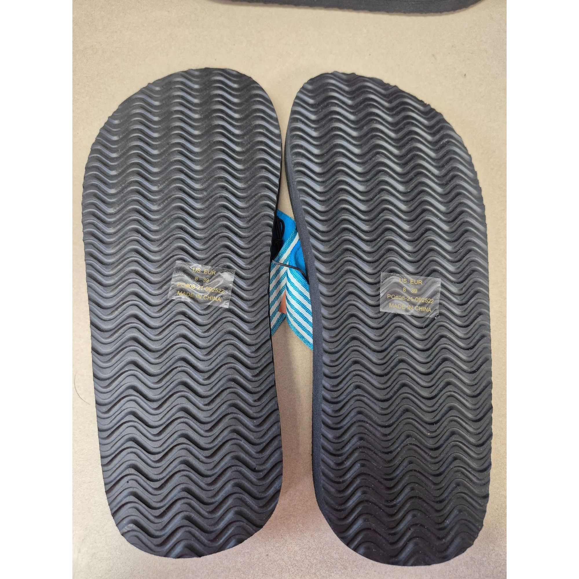 Other Norty Womens Blue Flip Flops With Striped Straps And Texture Size US 8 / IT 38 - 4 Thumbnail