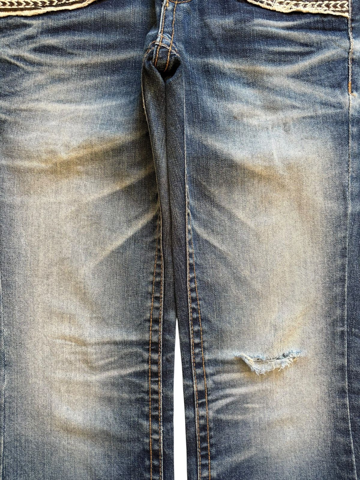 Hysteric Glamour Vintage Lolita Mud Wash Distressed Flare Jeans Size 29" - 5 Thumbnail