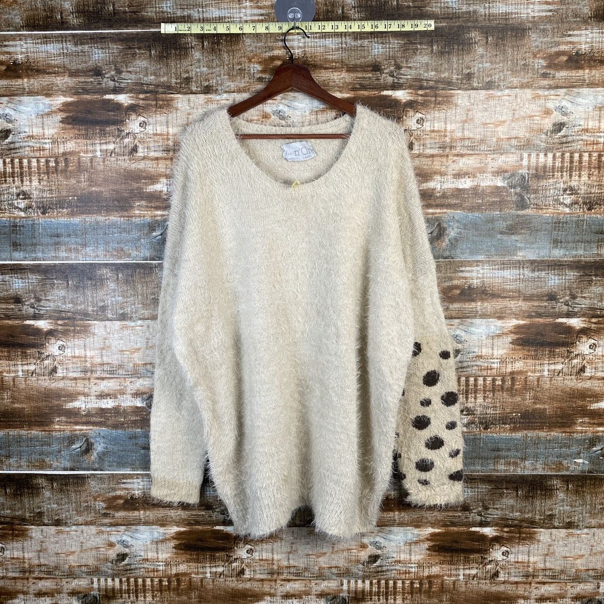 Homespun Knitwear DL N’or Beige Mohair Knitwear #C1111 Size XL / US 12-14 / IT 48-50 - 1 Thumbnail