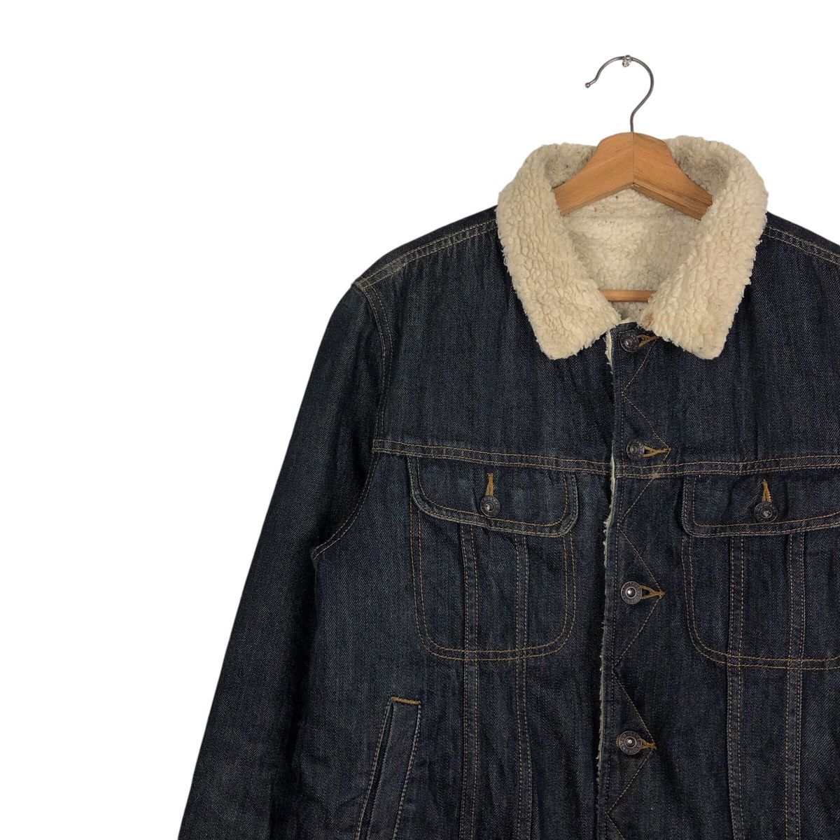 Japanese Brand 📌Vintage Trucker Denim Jacket Gu Japan Sherpa Shearling Size US M / EU 48-50 / 2 - 8 Thumbnail
