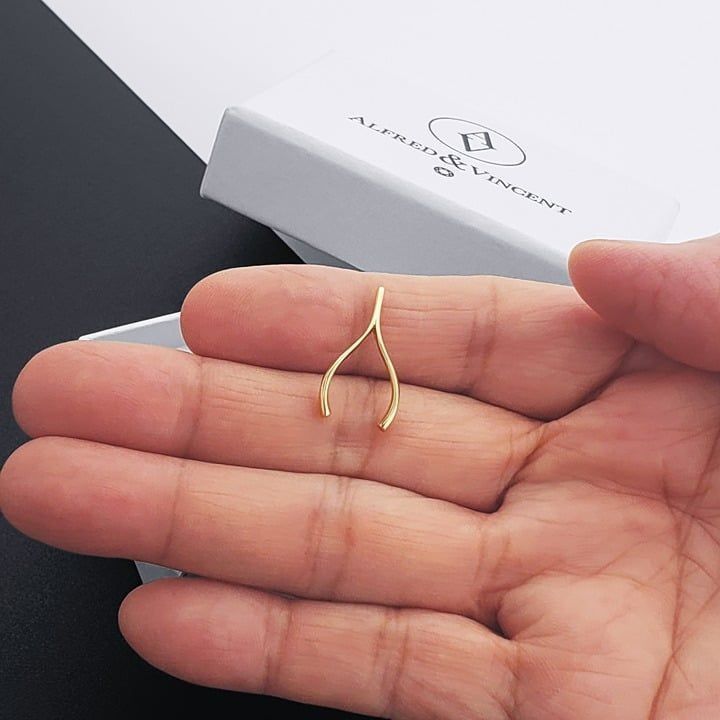 Other Wishbone Pendant Good Luck Charm Jewelry in 14k Yellow Gold Size ONE SIZE - 4 Thumbnail