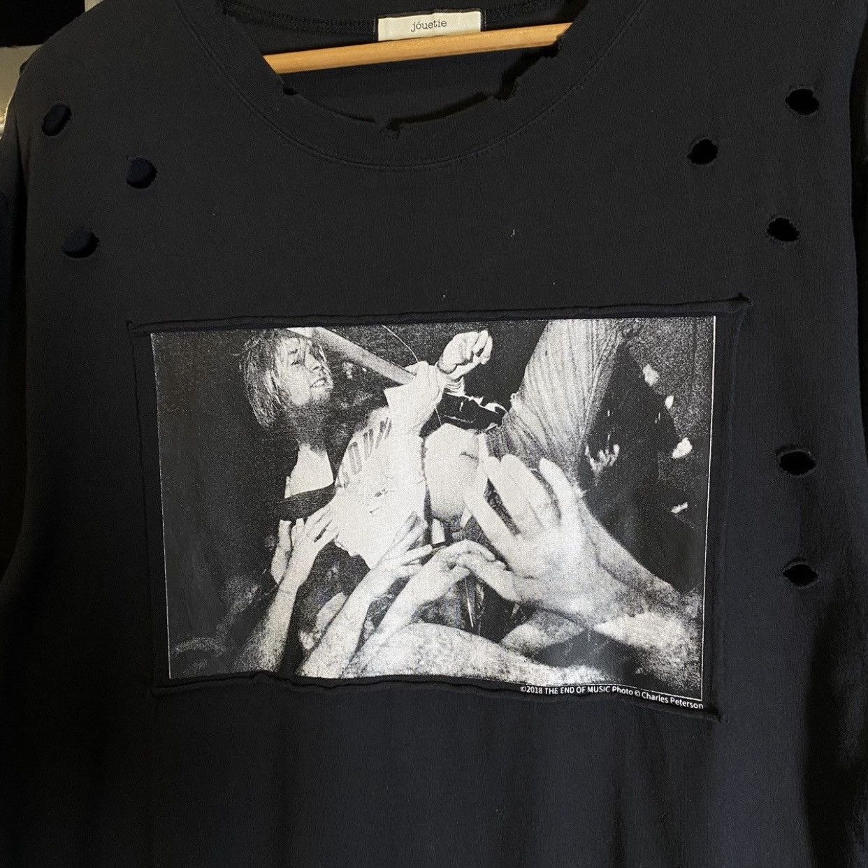 Band Tees Jouetie Kurt Cobain original distressed punk "End of Music" Size US L / EU 52-54 / 3 - 5 Thumbnail