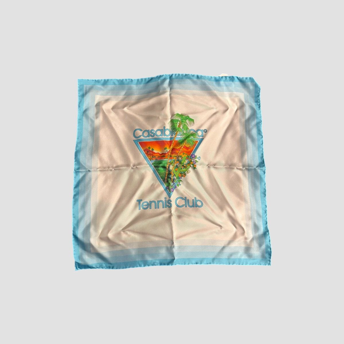 Casablanca Casablanca Silk Twill Palm Springs Scarf Blue Size ONE SIZE - 1 Thumbnail