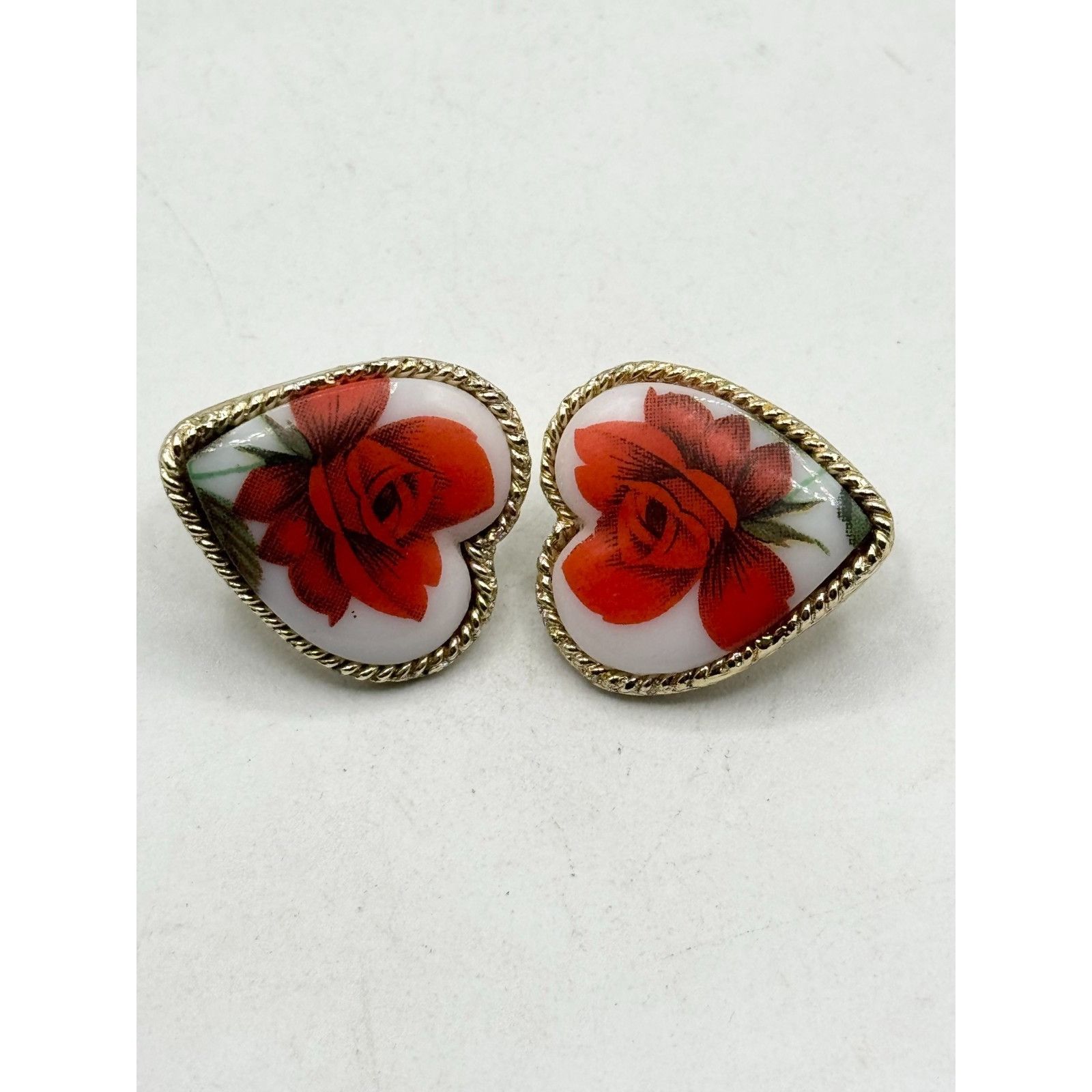 Other Vintage heart flower clip on earrings Size ONE SIZE - 3 Thumbnail