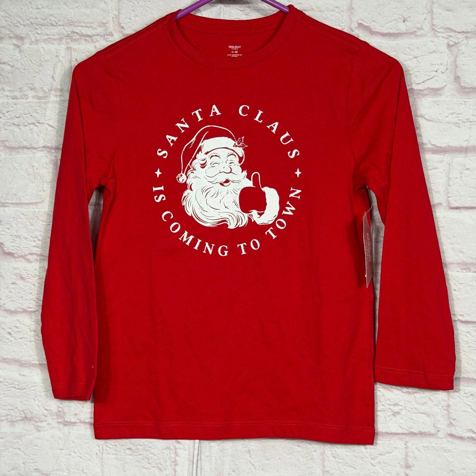 Other Holiday Time Red Santa Claus Long Sleeve Shirt Kids 8 NWT Size US M / EU 48-50 / 2 - 1 Thumbnail