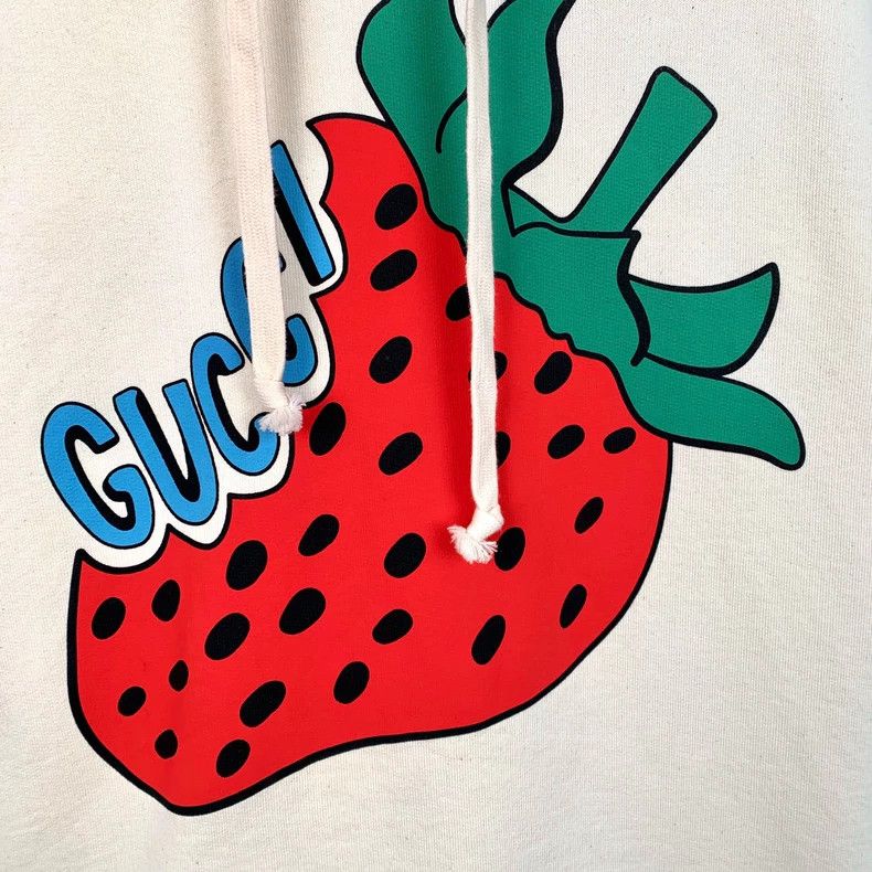 Gucci Gucci Beige strawberry print cotton hooded drawstring long- Size US M / EU 48-50 / 2 - 4 Thumbnail