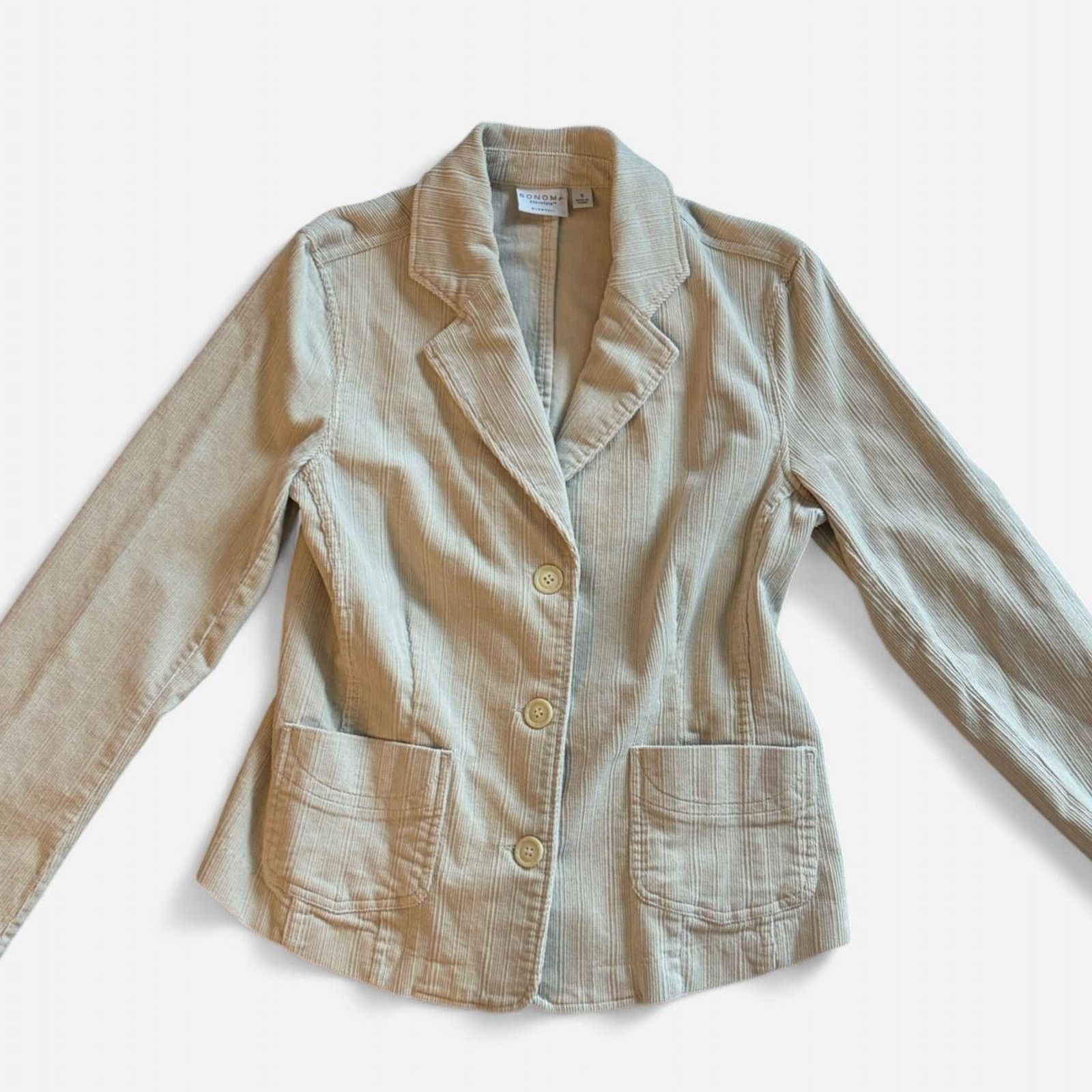 Sonoma Cream corduroy blazer with button up Size S / US 4 / IT 40 - 1 Thumbnail