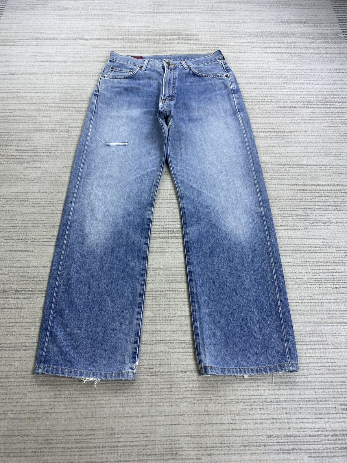 Edwin Vintage Edwin 503 Denim Blue Distressed Denim Pants Size US 31 - 1 Thumbnail