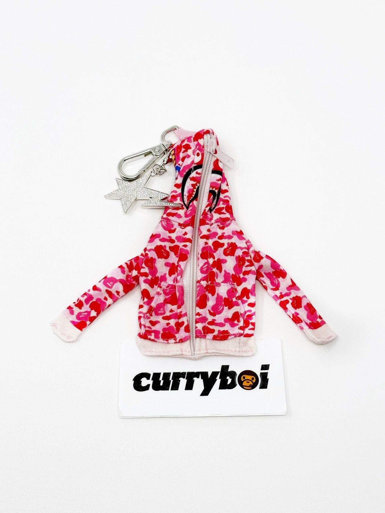 Bape BAPE Shark Full Zip Hoodie Keychain Pink Size ONE SIZE - 3 Thumbnail