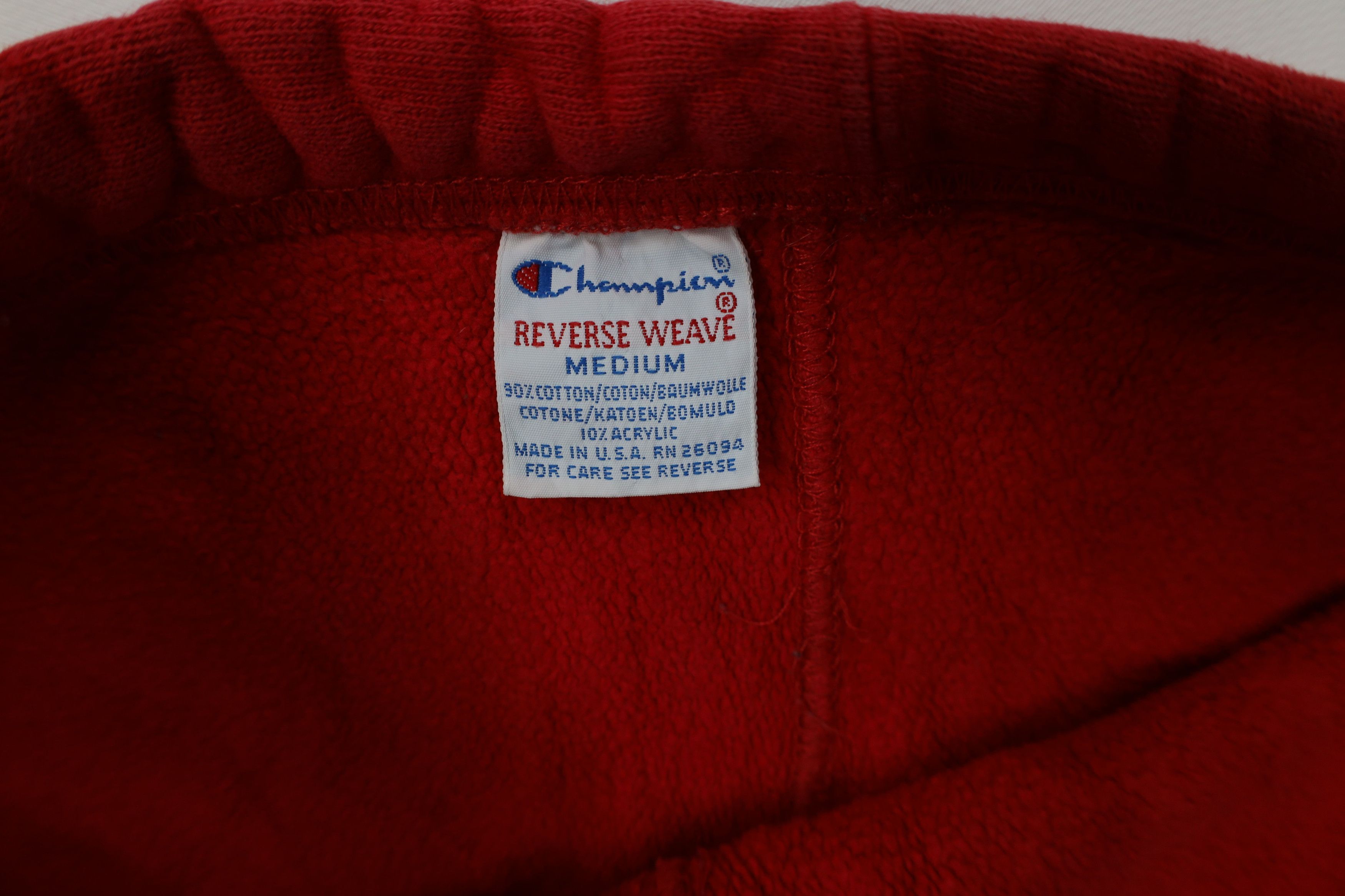 Champion Vintage 90s Champion Reverse Weave Gusset Sweatpants Red USA Size US 34 / EU 50 - 9 Thumbnail