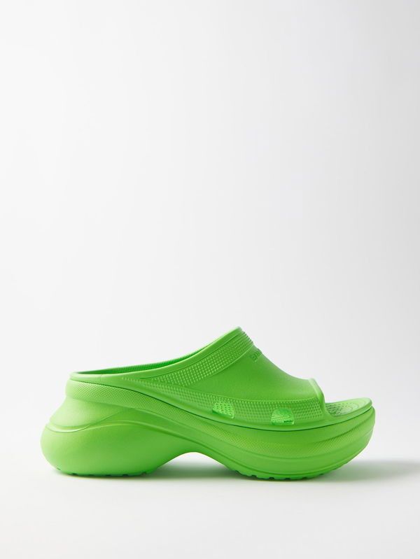 Balenciaga Pool Crocs Slides Sandals in Green Size US 6 / EU 39 - 1 Thumbnail