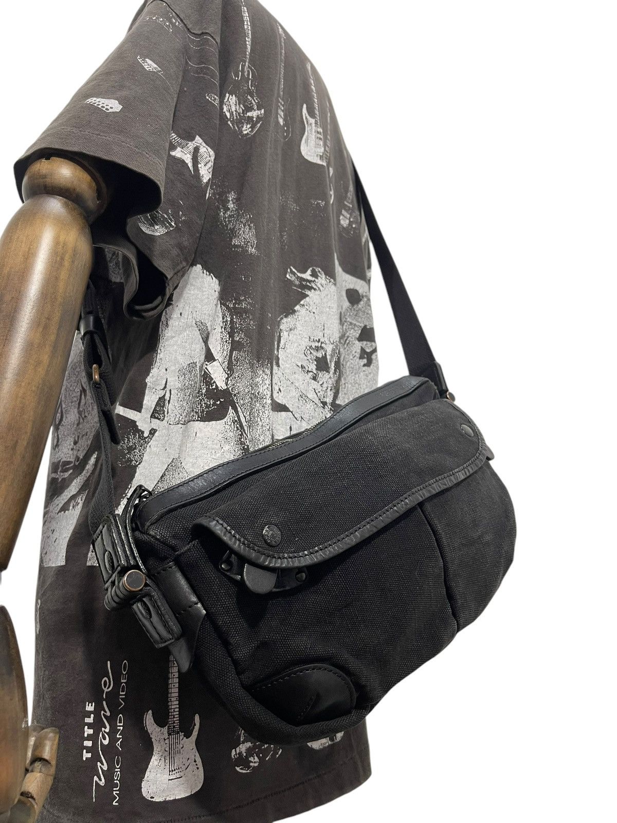 Japanese Brand Leather Cotton Canvas Birkenstock x Grips Cross Body Bag 5🟩 Size ONE SIZE - 1 Thumbnail