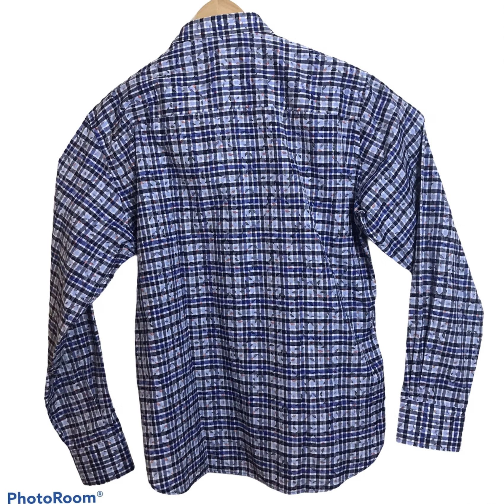 Vintage Visconti Shirt Mens Medium Blue Plaid Long Sleeve Woven 100% Cotton Button-Up Casual Size US M / EU 48-50 / 2 - 5 Thumbnail