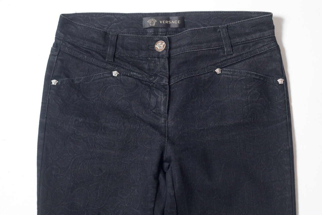 Versace versace women's floral print stretch jeans Size 27" / US 4 / IT 40 - 2 Thumbnail