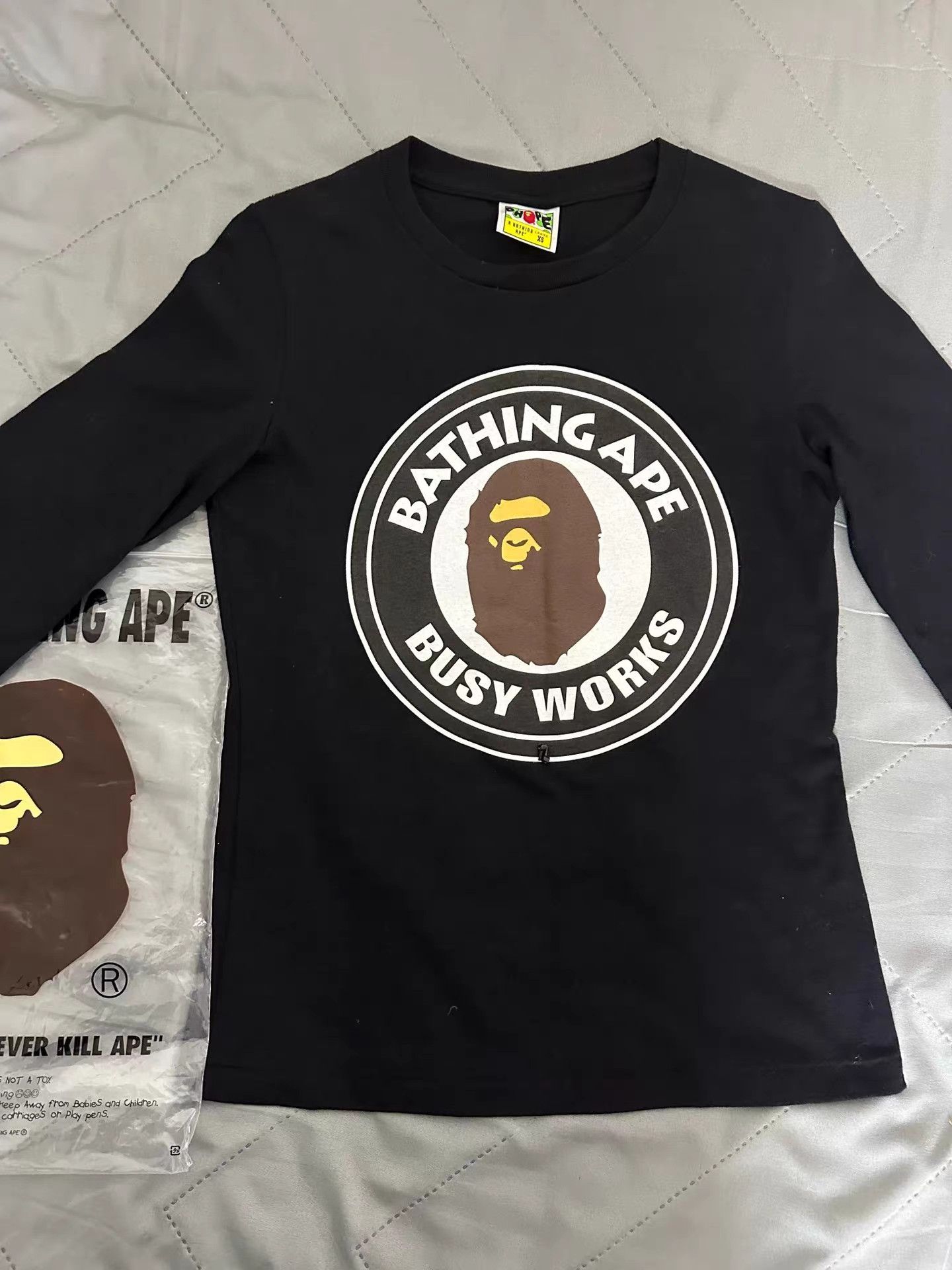 Bape Bape Busy Works Ape Head Long Sleeve Tee Size US XS / EU 42 / 0 - 1 Thumbnail