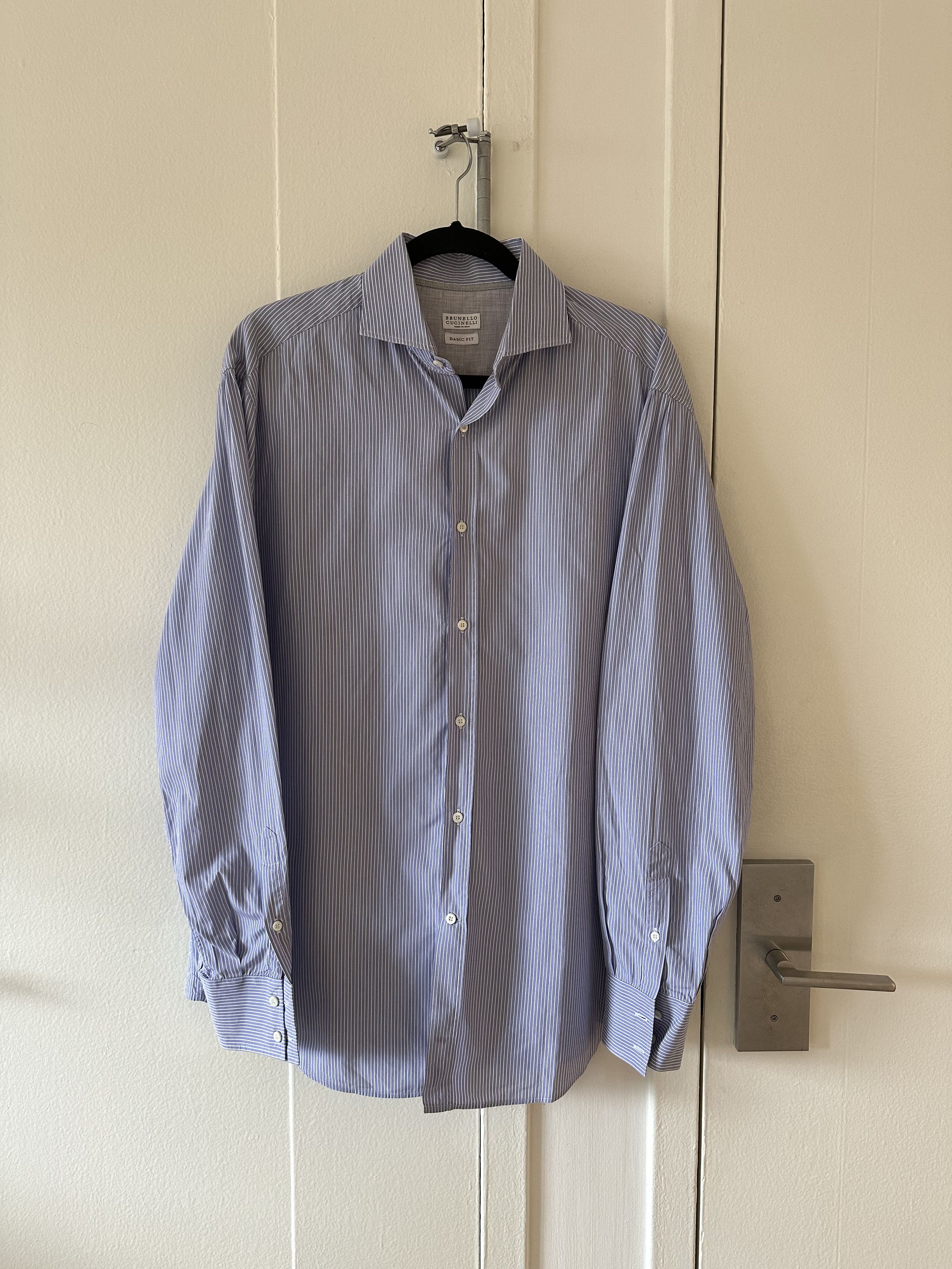Brunello Cucinelli Brunello Cucinelli Striped Button Up Shirt Size US L / EU 52-54 / 3 - 1 Thumbnail