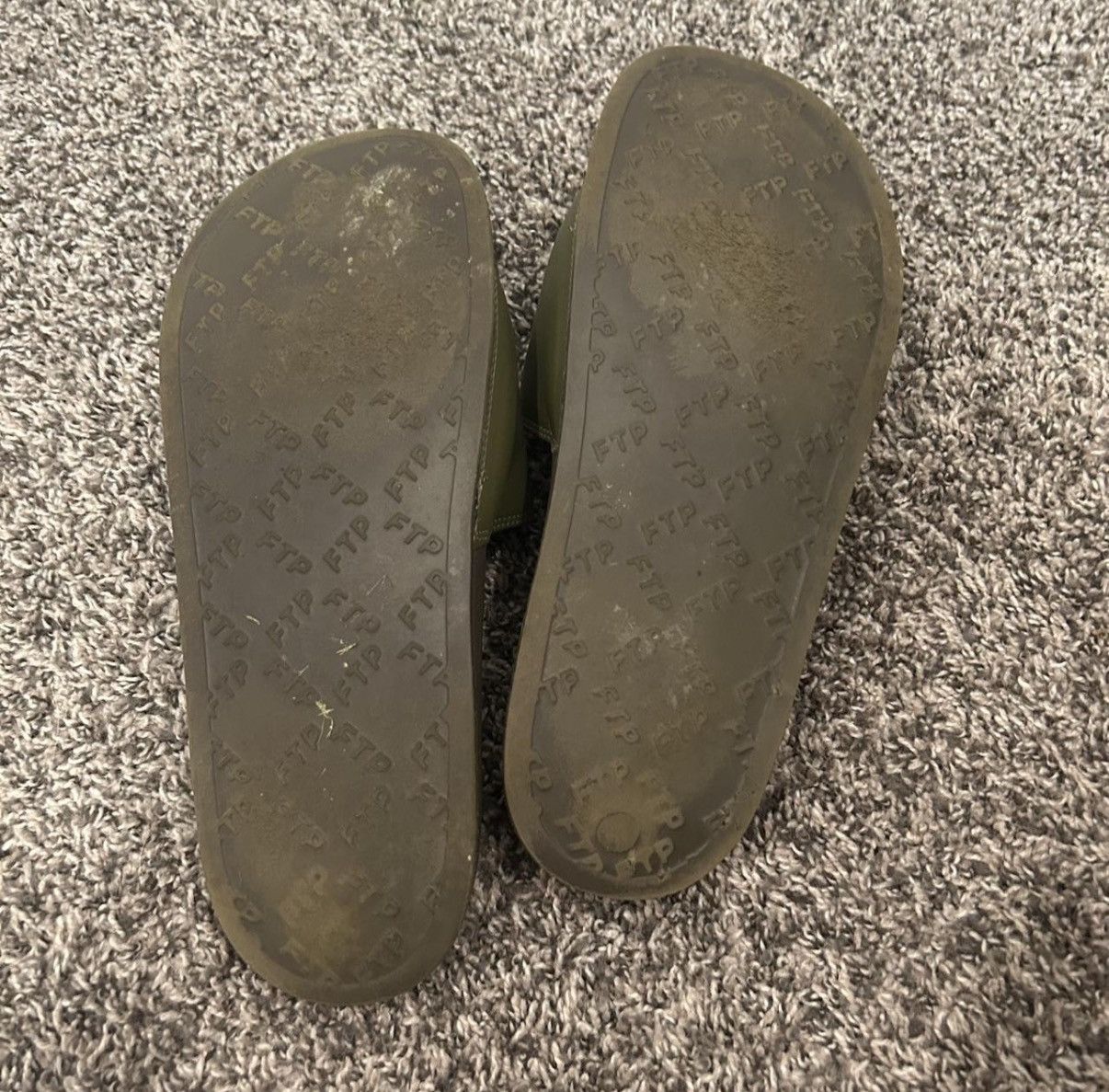 Fuck The Population FTP outline logo slides olive green Size US 11 / EU 44 - 4 Thumbnail