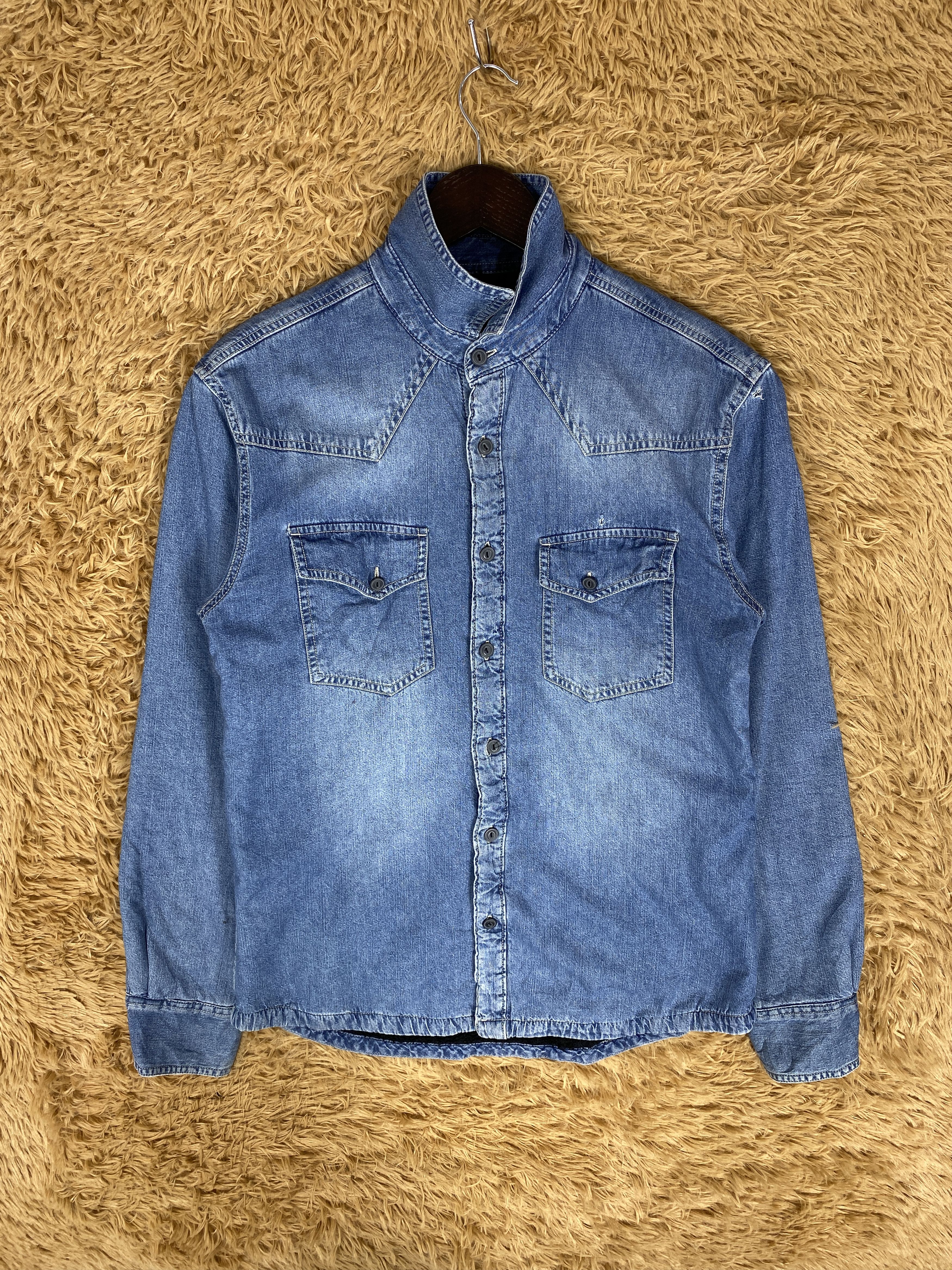 Japanese Brand Vintage Thruxton Fleece Lining Denim Jacket J2291 Size US S / EU 44-46 / 1 - 1 Thumbnail