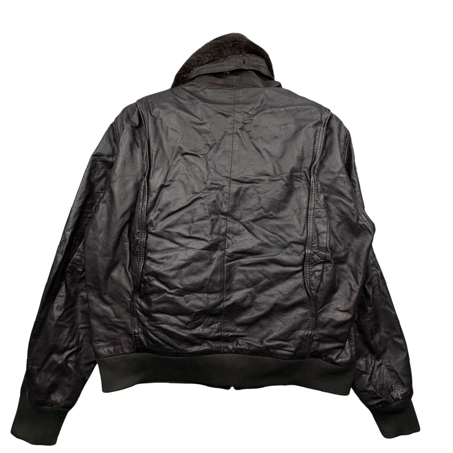 Vintage VINTAGE Deerskin Trading Post Bomber Leather Jacket Mens 40 Medium Brown Acrylic Pile Lined Jacket Mens 40 Medium Brown Size US XXS / EU 40 - 2 Thumbnail