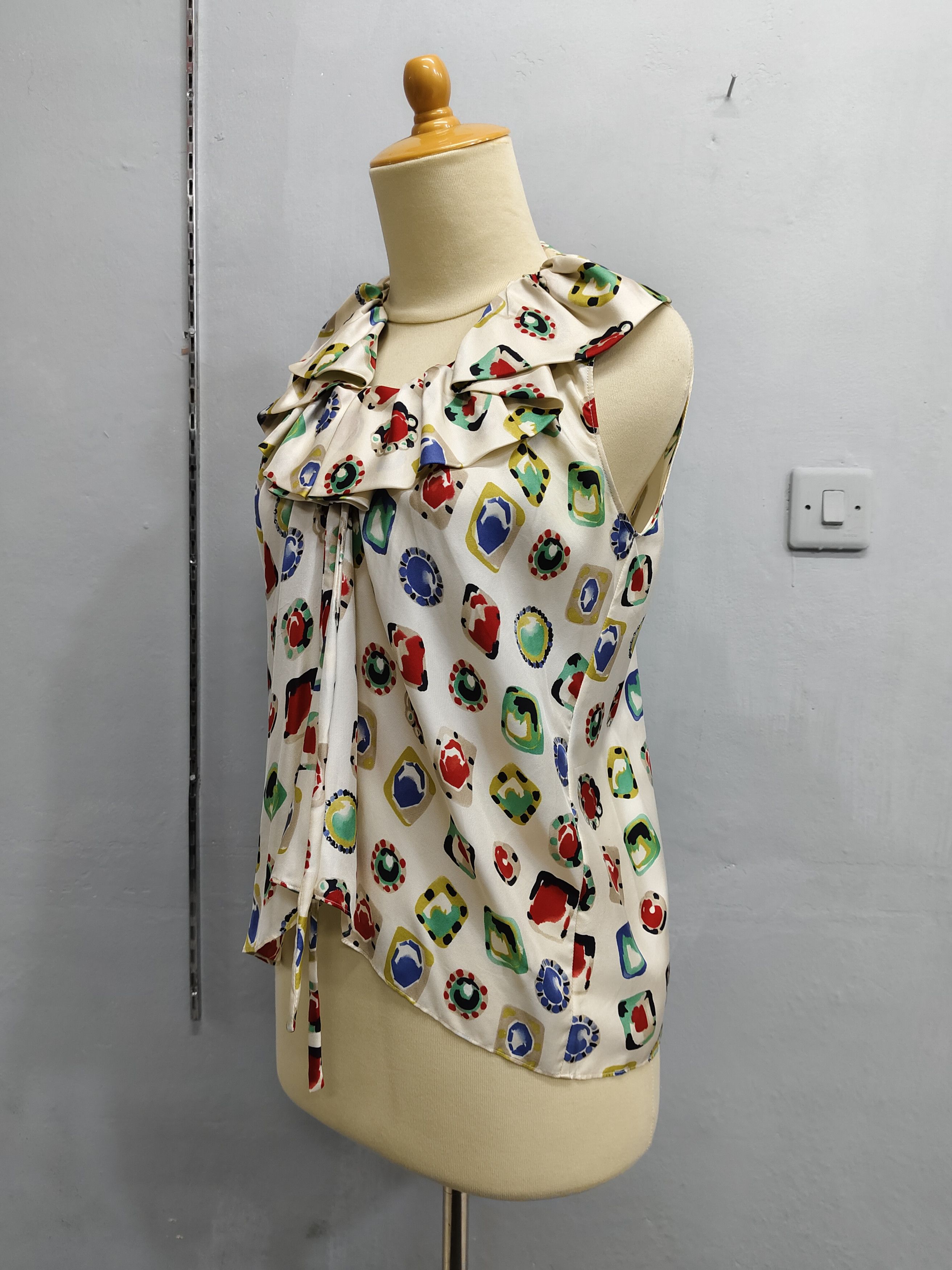Moschino 00s Moschino Cheap & Chic Abstract Pop Print Ruffle Blouse Size M / US 6-8 / IT 42-44 - 4 Thumbnail