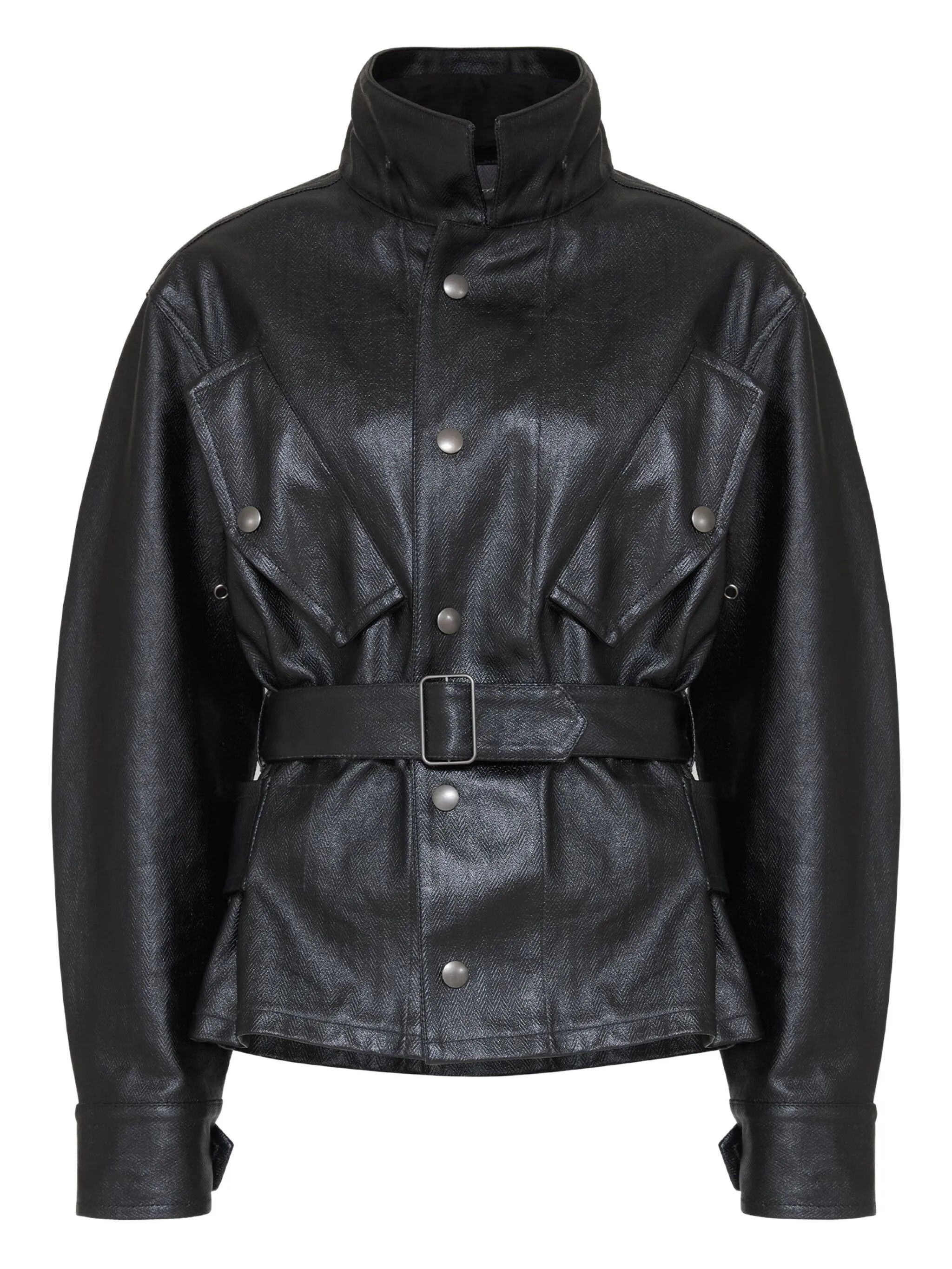 Maison Margiela o1w1db10526 Shiny Cotton Jacket in Black Size M / US 6-8 / IT 42-44 - 1 Thumbnail