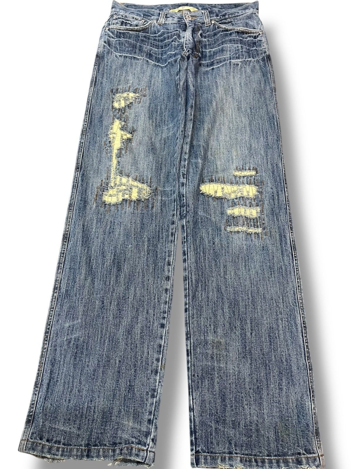 Japanese Brand × Vintage Vintage Japanese Brand Baggy Grunhe Distressed Denim Size US 30 / EU 46 - 1 Thumbnail