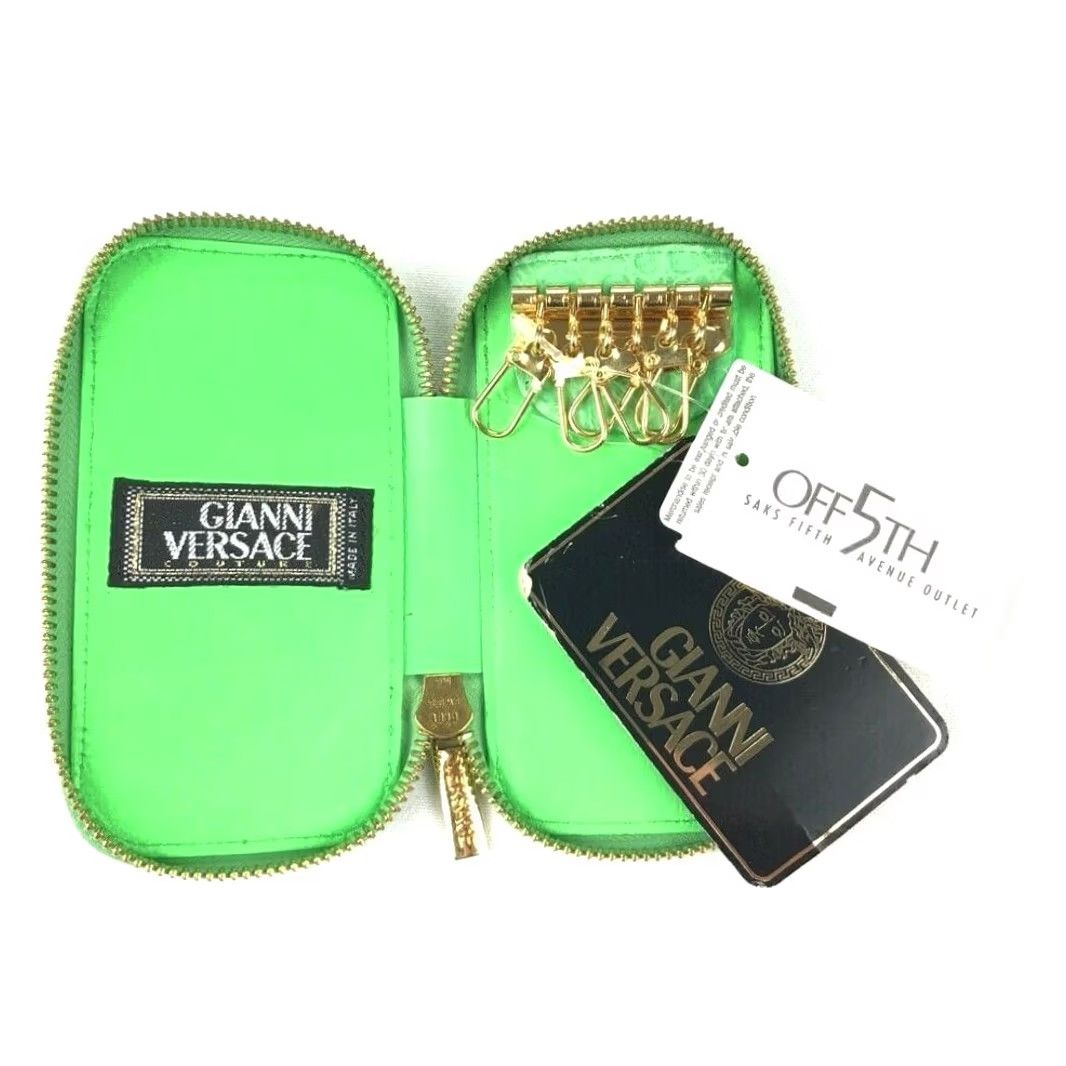 Versace VINTAGE Gianni Versace Keychain Wallet Crocodile Alligator Lime Green Mens Wallet Accessories Size ONE SIZE - 7 Thumbnail