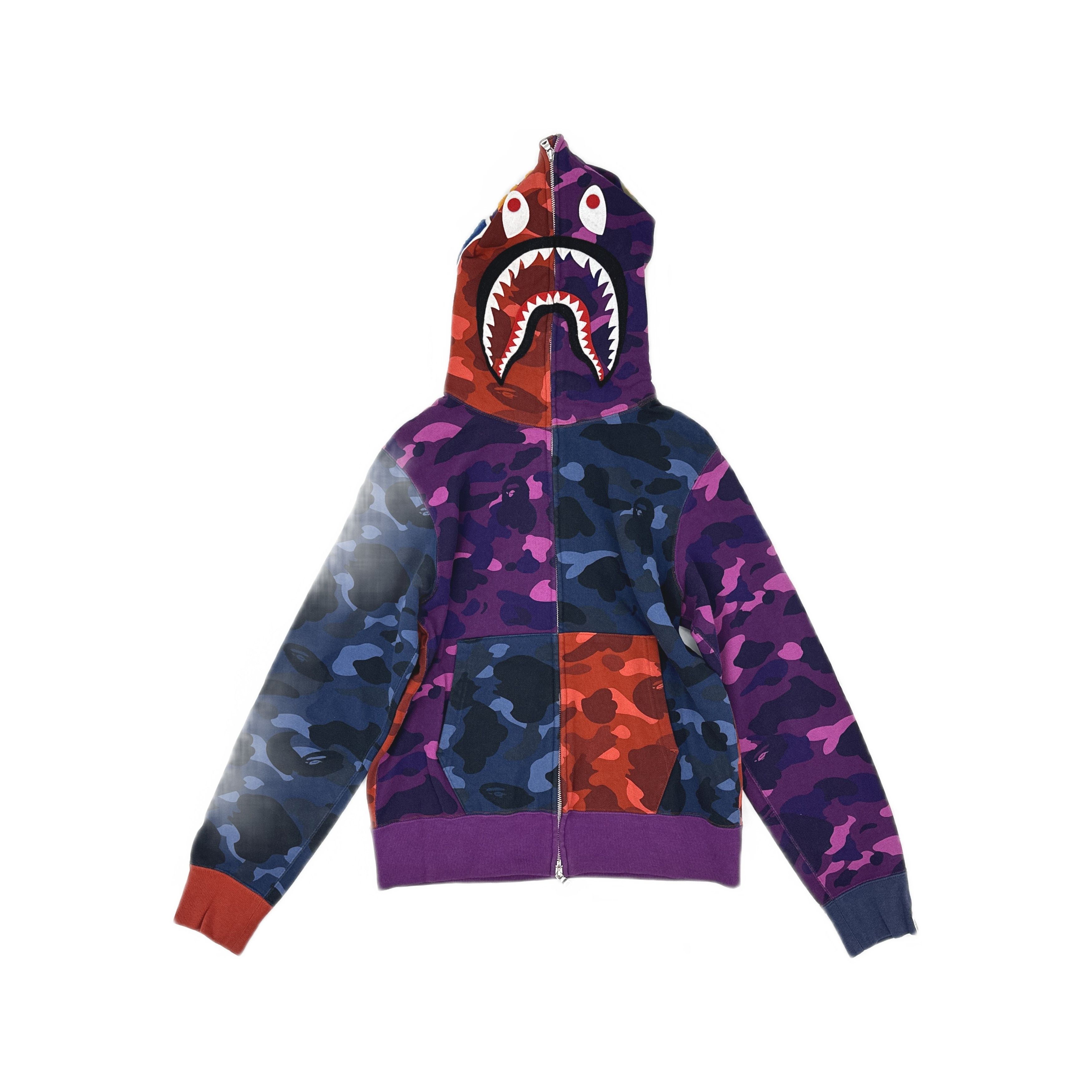 Bape A Bathing Ape Multi-Color Shark Hoodie Size M Size US M / EU 48-50 / 2 - 1 Thumbnail