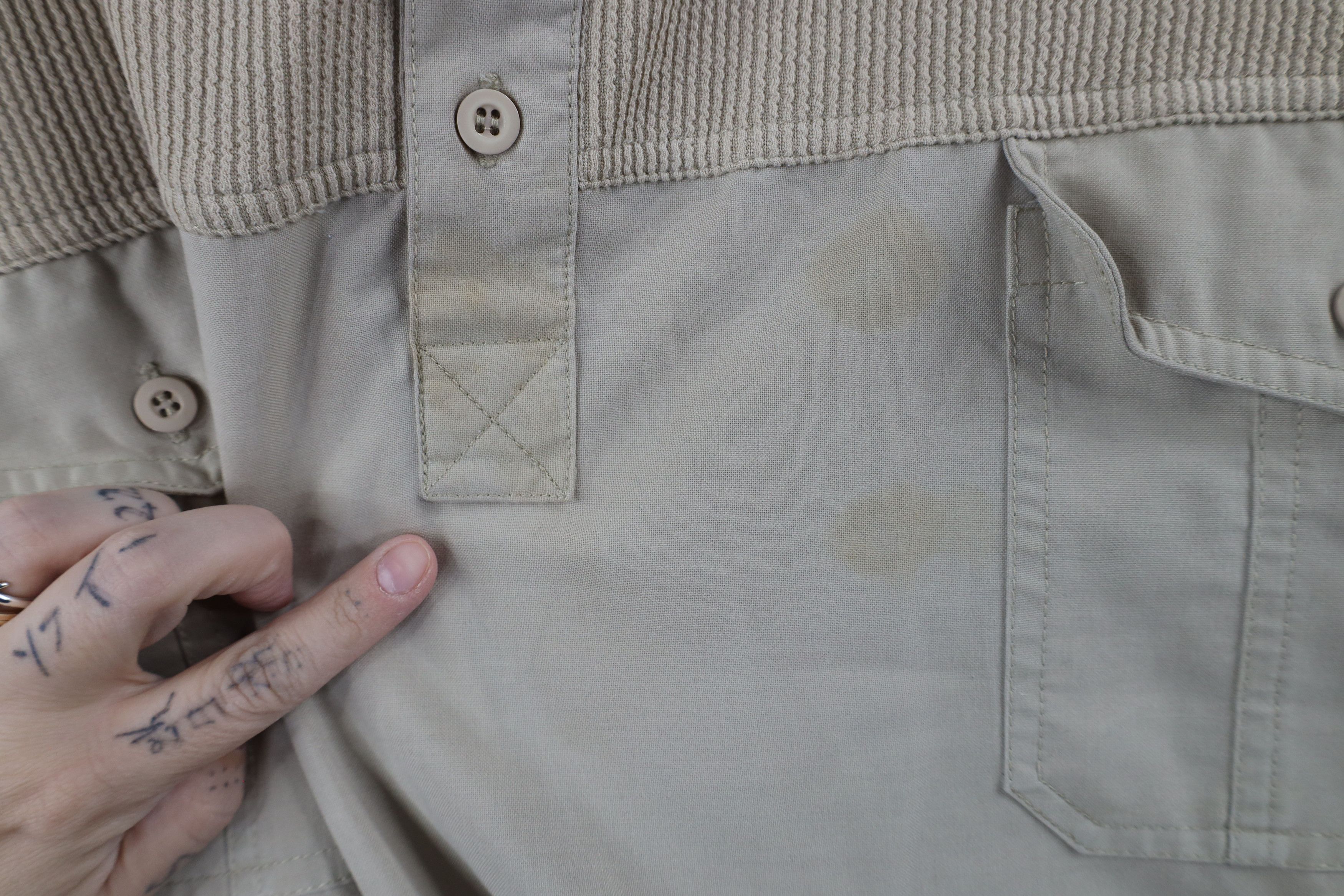Vintage Vintage 90s Streetwear Ribbed Pullover Polo Shirt Beige Size US XXL / EU 58 / 5 - 4 Thumbnail