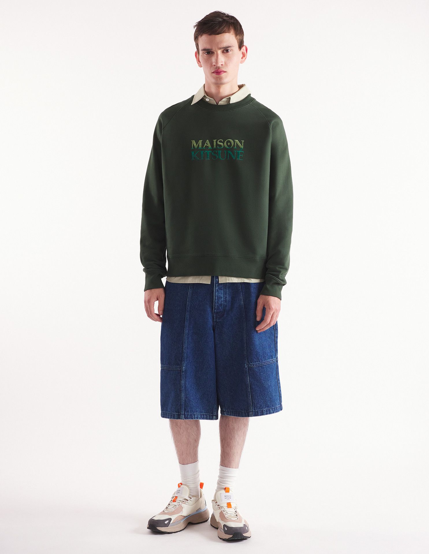 Maison Kitsune o1s22i1n1124 Oversized Sweatshirt in Green Size US M / EU 48-50 / 2 - 2 Thumbnail
