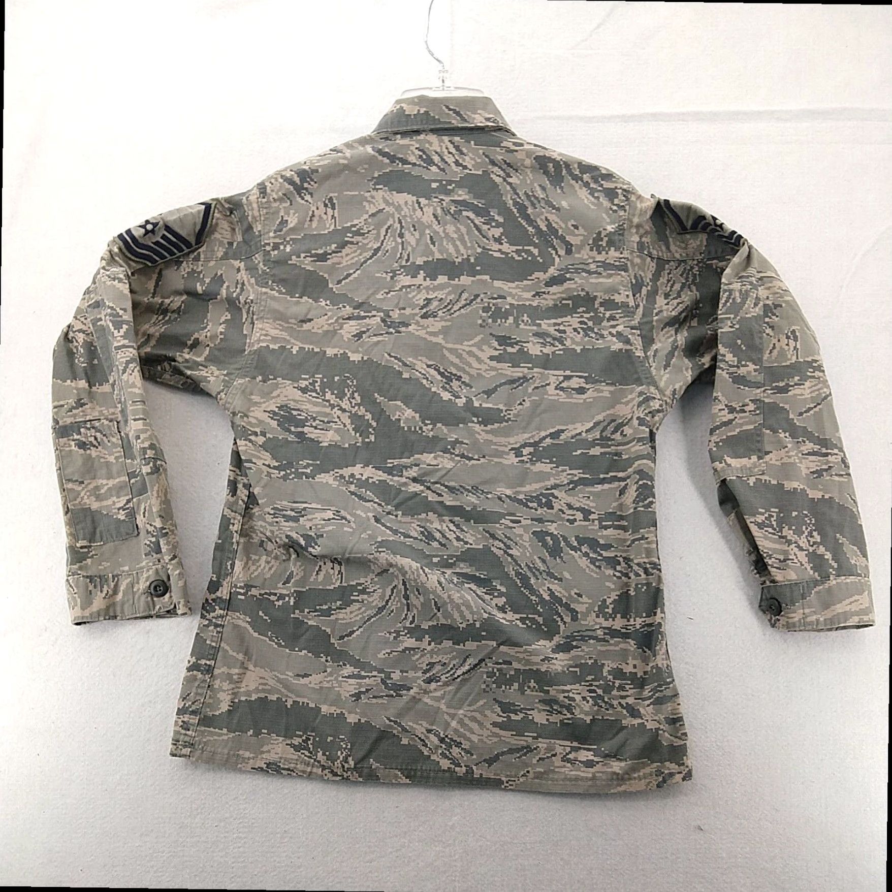 Vintage US Air Force Camouflage Shirt Master Sergeant Tiger Strip Long Sleeve Adult Large Camo Mens Size US L / EU 52-54 / 3 - 2 Thumbnail