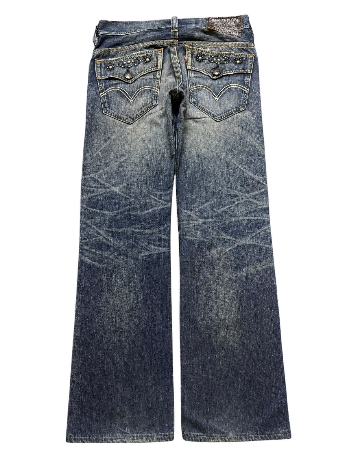 Levi's Vintage 90s Levis 502 Faded Whiskers Wash Distress Relaxed Size US 33 - 2 Thumbnail