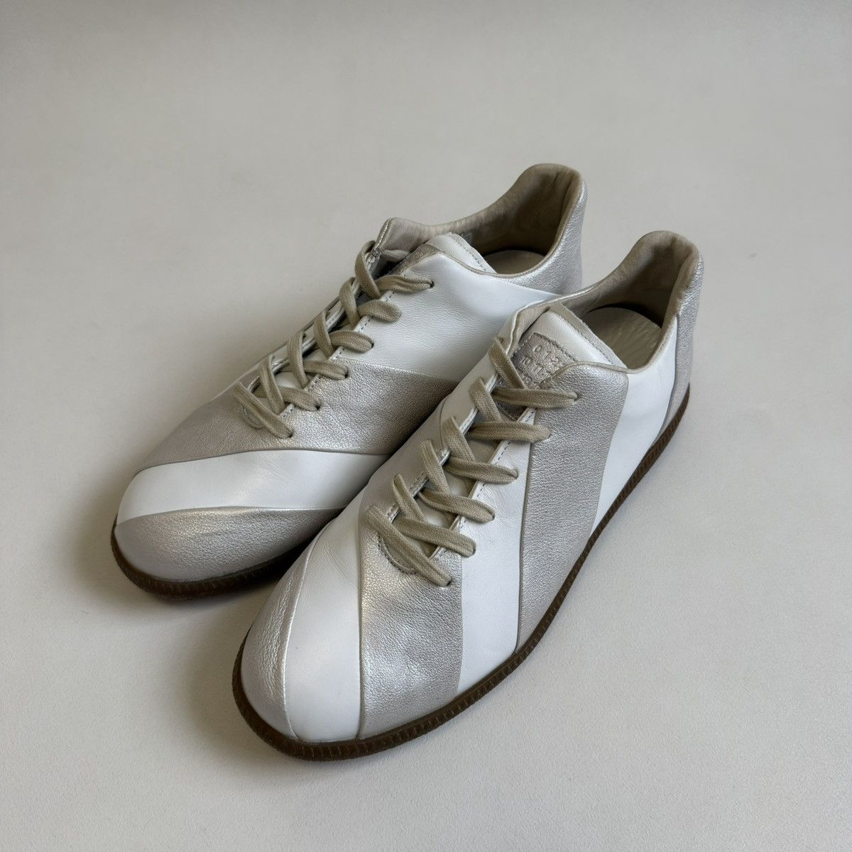Maison Margiela S/S 10 Silver/White Striped GAT Sneakers Size US 9 / EU 42 - 16 Thumbnail