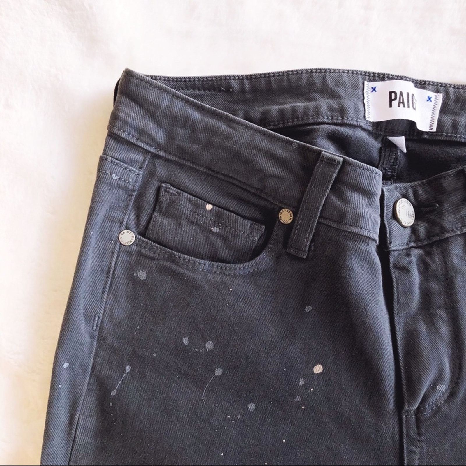 Paige PAIGE Gray Verdugo Ankle Jeans with Splatter Design Size 27" / US 4 / IT 40 - 11 Thumbnail