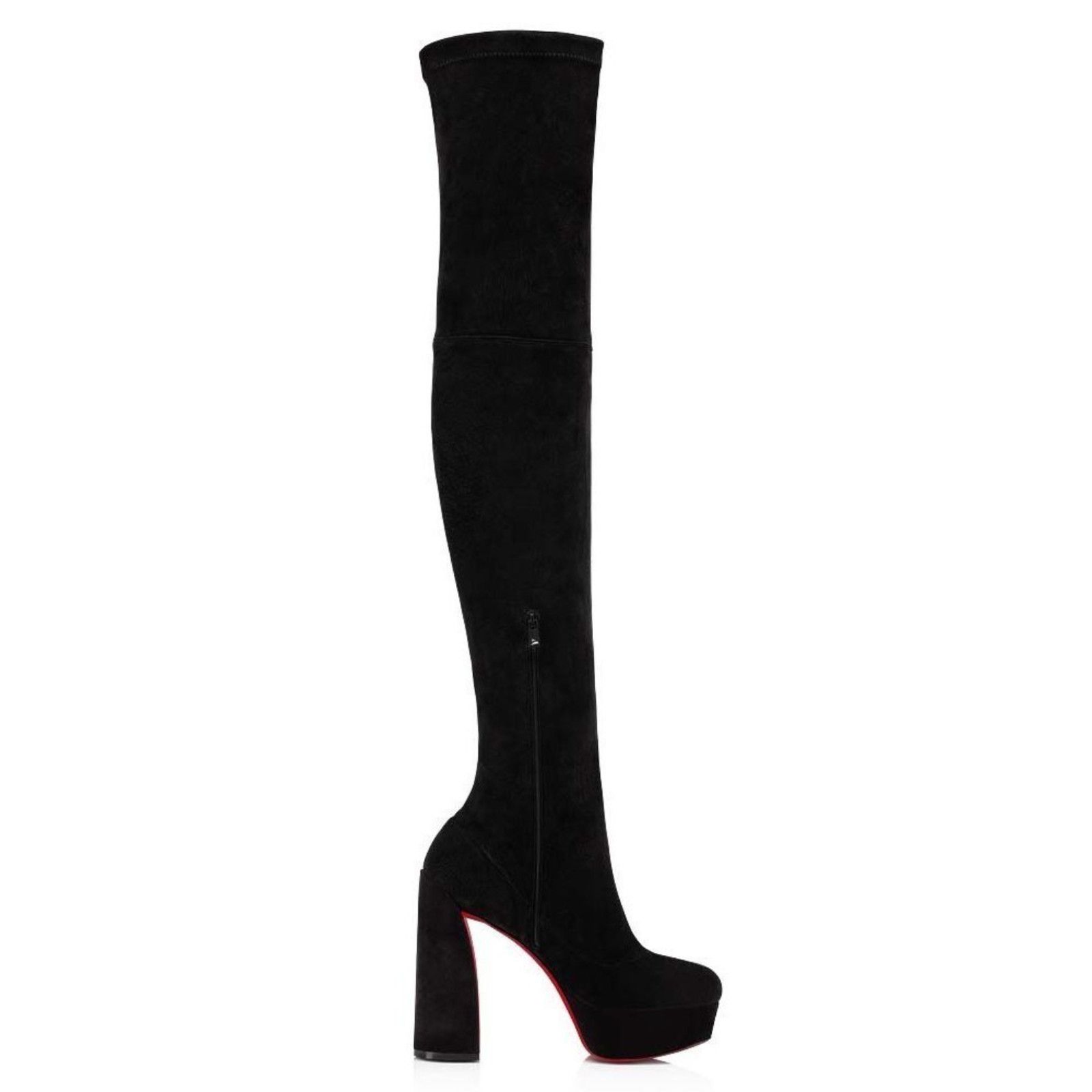 Christian Louboutin Christian Louboutin Movida Alta Botta 130 Black Suede Thigh Size US 8.5 / IT 38.5 - 8 Thumbnail