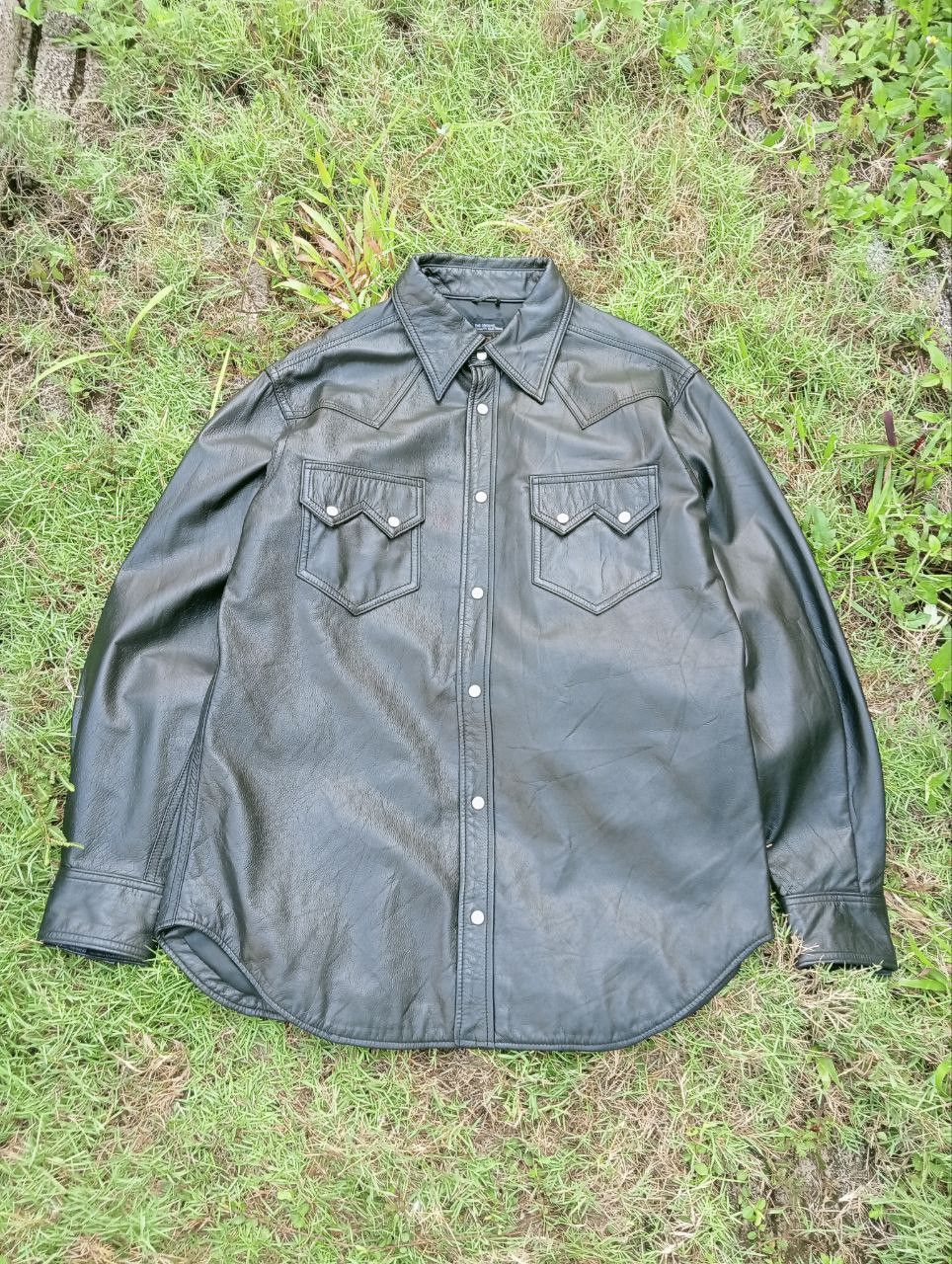 Japanese Brand VINTAGE SHIPS JAPAN COWHIDE LEATHER SHIRT Size US L / EU 52-54 / 3 - 1 Thumbnail