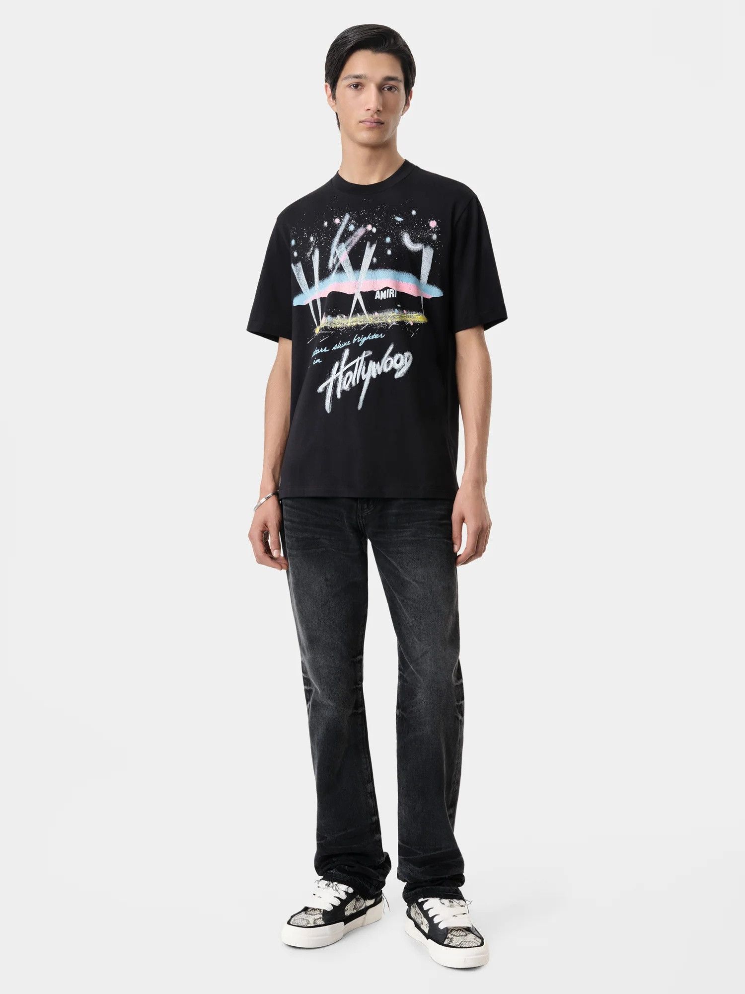 Amiri o1orln1125 Hollywood Lights T-Shirt in Black Size US M / EU 48-50 / 2 - 2 Thumbnail