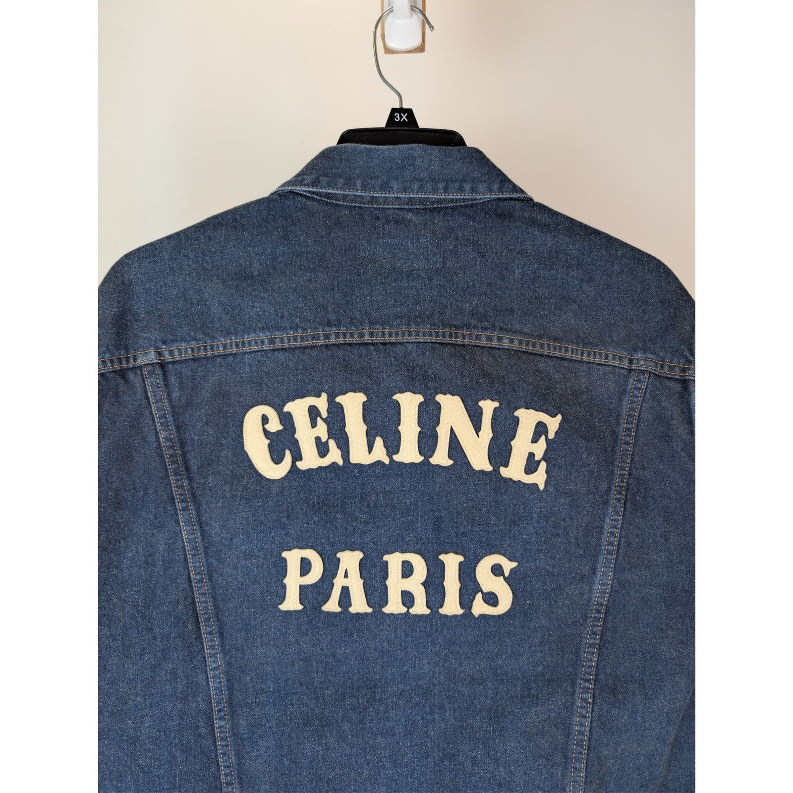 Celine o1rshd1 CELINE PARIS patch on the back Trucker Denim Jacket Size US L / EU 52-54 / 3 - 15 Thumbnail