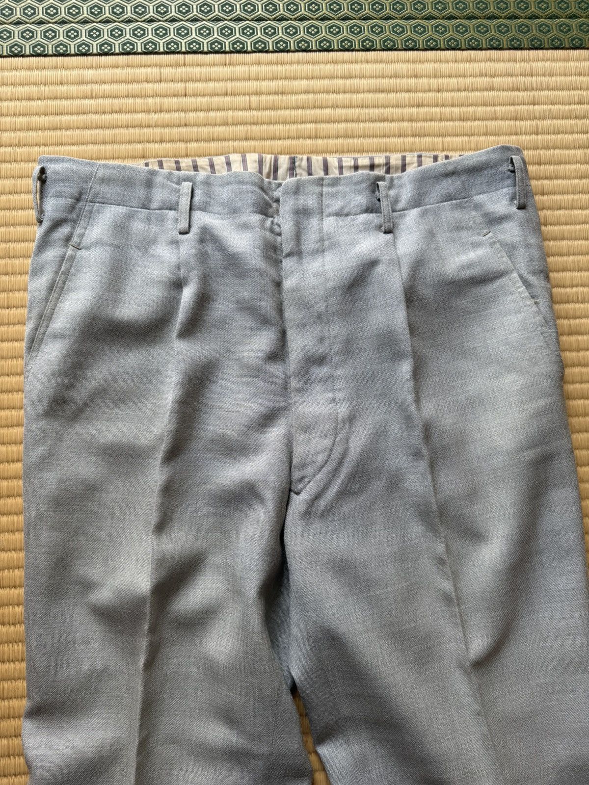 Other Spring&Summer Vintage Japanese Light Grey Linen–Wool Slacks Size US 32 / EU 48 - 2 Thumbnail