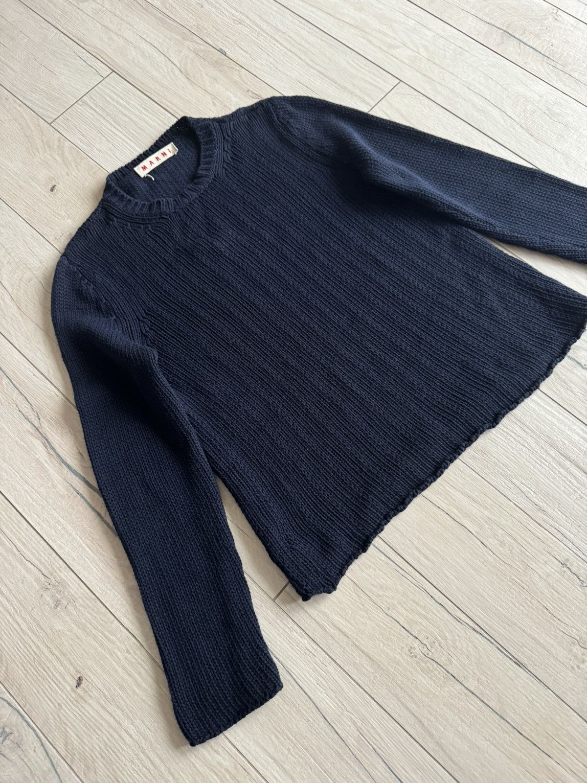 Marni Marni Dark Navy Cable Knit Wool Sweater Size US M / EU 48-50 / 2 - 3 Thumbnail