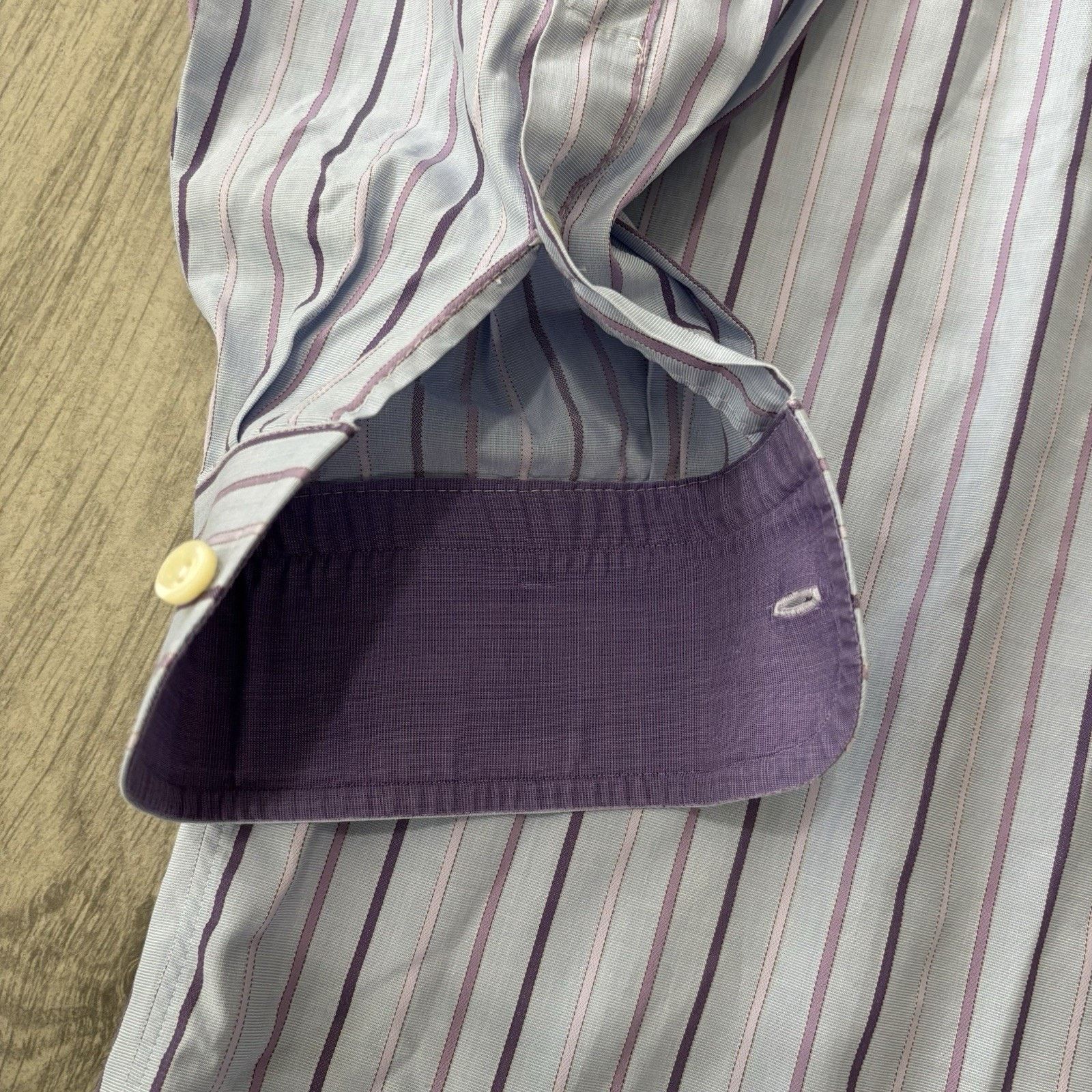 Eton ETON Ganghester Shirt Blue Purple Stripes Mens 17.5 x 44 Size US XL / EU 56 / 4 - 5 Thumbnail