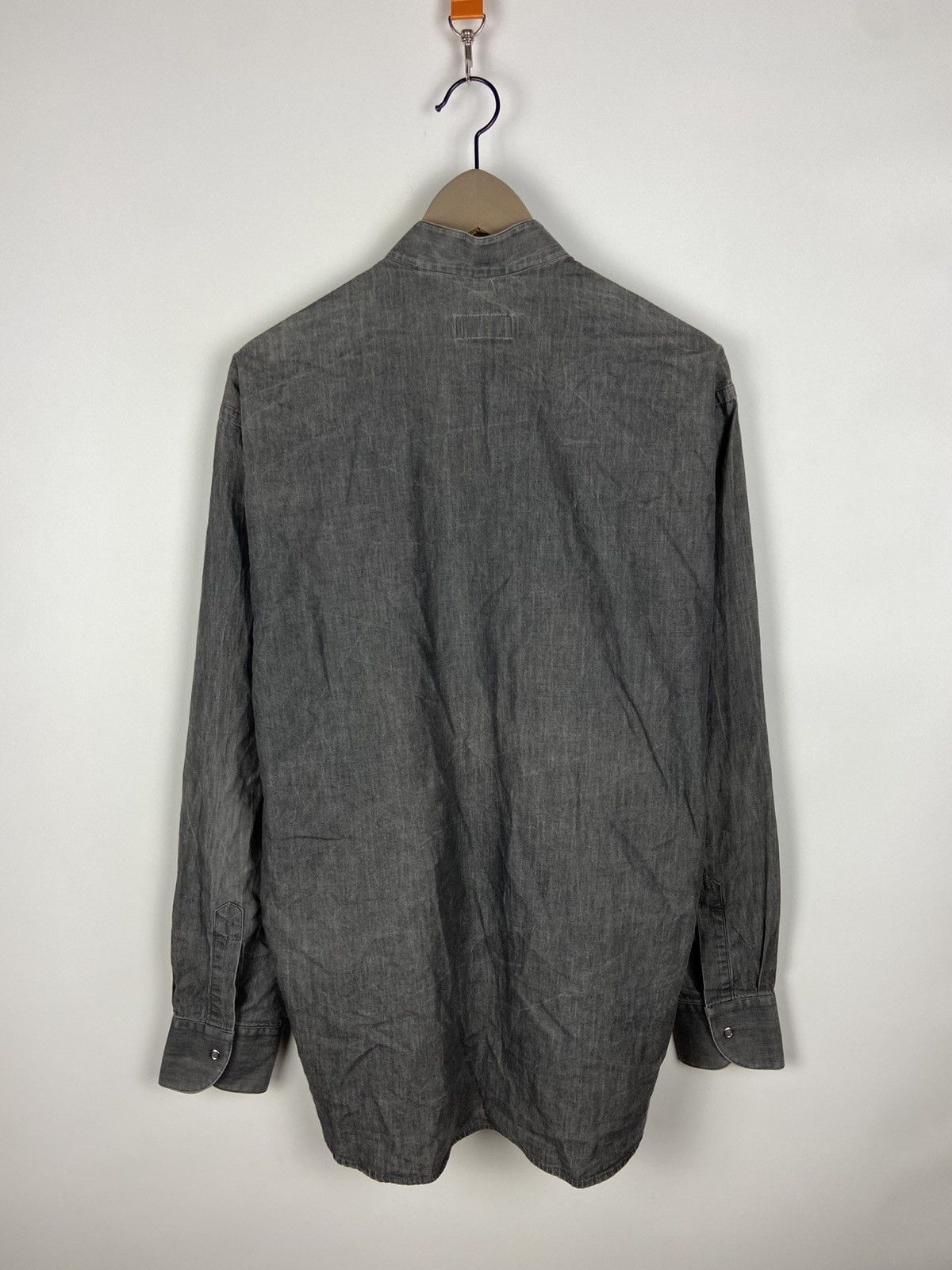 Designer × MCM Vintage MCM Faded Gray Mens Luxury Button Shirt Logo Size US XL / EU 56 / 4 - 2 Thumbnail