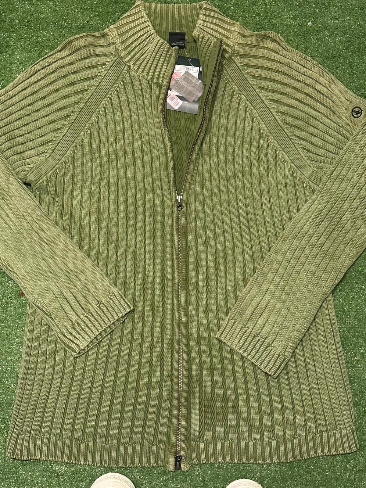 Aigle Aigle Olive Green Ribbed Zip-Up Sweater Size S / US 4 / IT 40 - 5 Thumbnail