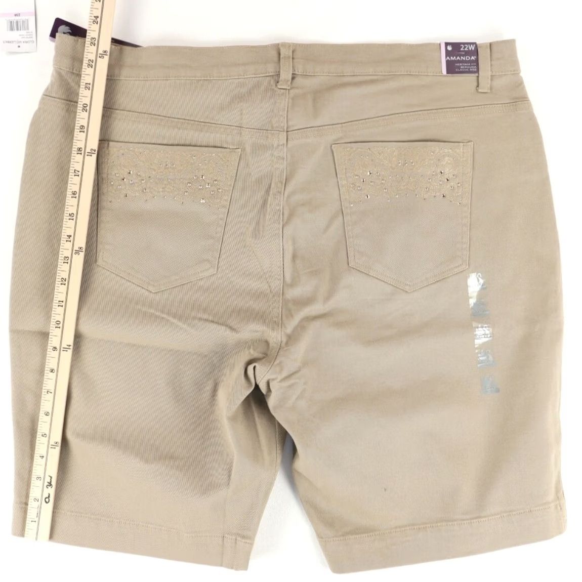 Gloria Vanderbilt Gloria Vanderbilt Stretch Amanda Cotton Twill Golf Shorts Tan Women's 22 Size 40" / US 18 - 4 Thumbnail