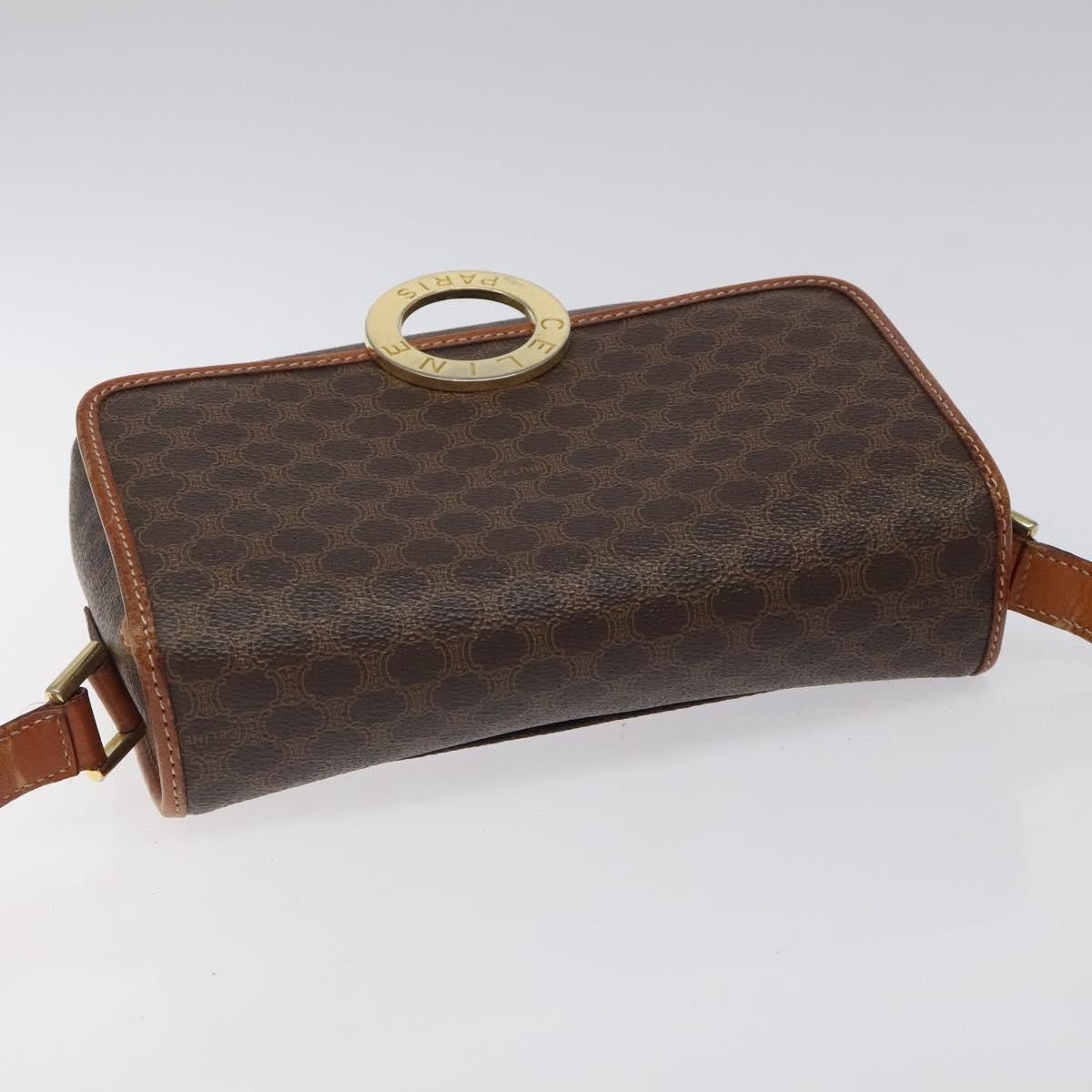 Celine CELINE Macadam Canvas Circle Shoulder Bag Pvc Leather Brown Size ONE SIZE - 6 Thumbnail