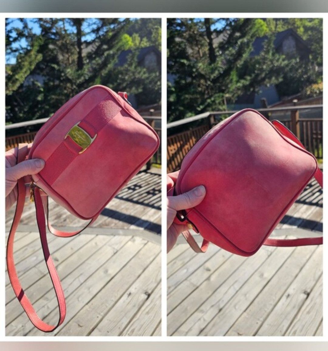 Salvatore Ferragamo Vara Bow Crossbody Bag - OMBRE PINK SUEDE Size ONE SIZE - 5 Thumbnail