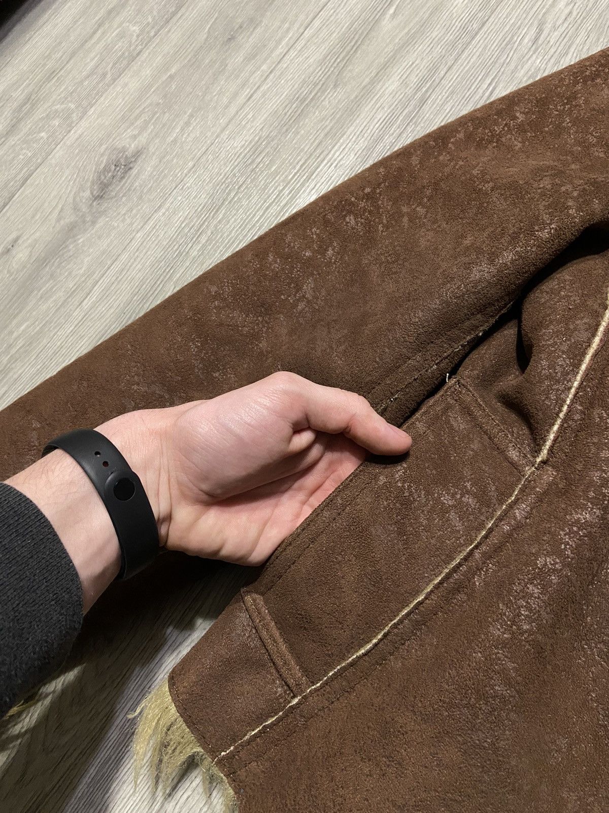 Armani Vintage Armani Jeans Leather Fur Fuzzy Jacket Size L / US 10 / IT 46 - 4 Thumbnail